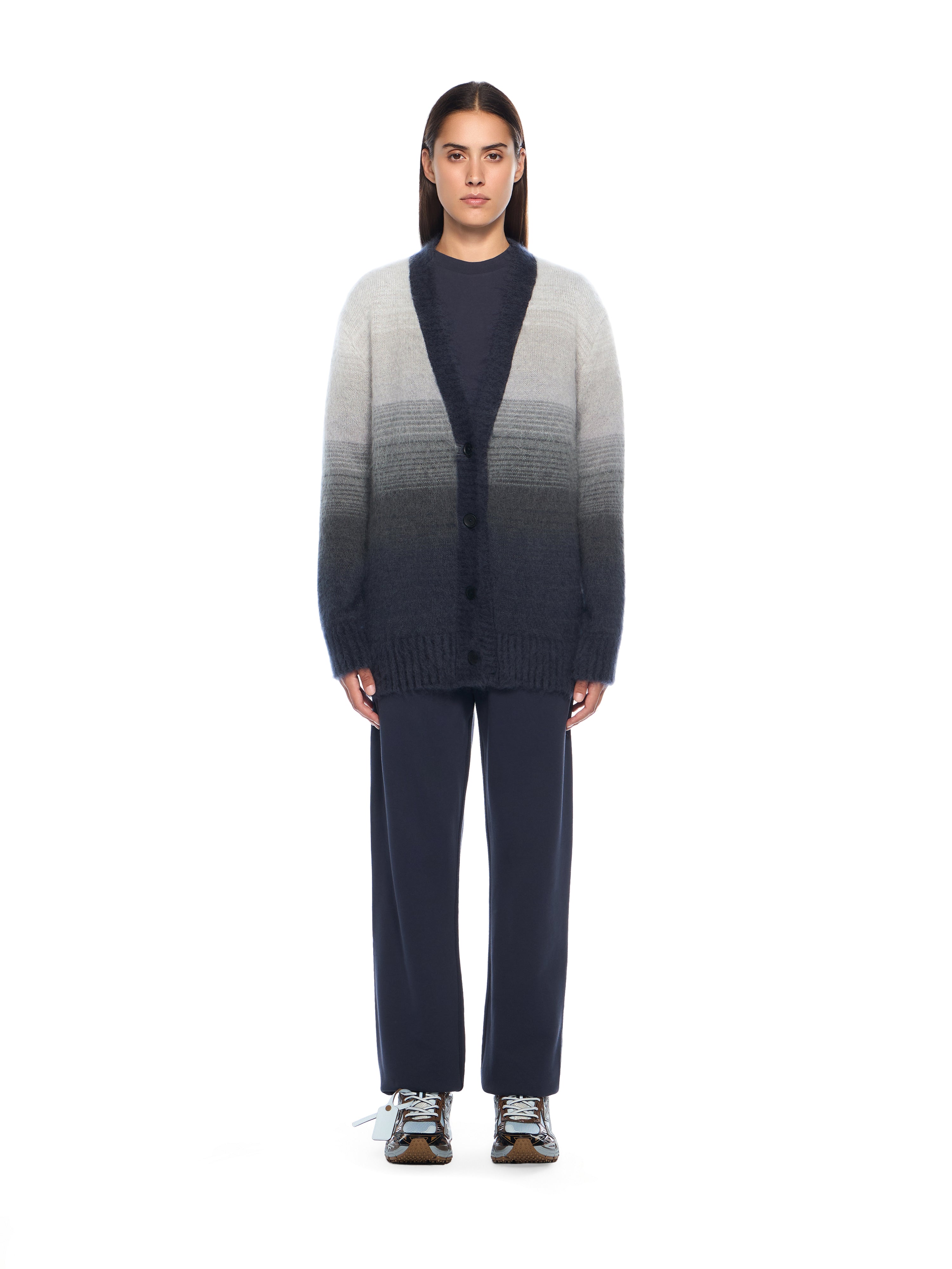 Off-White Mohair Arrow Degrade Cardigan Black