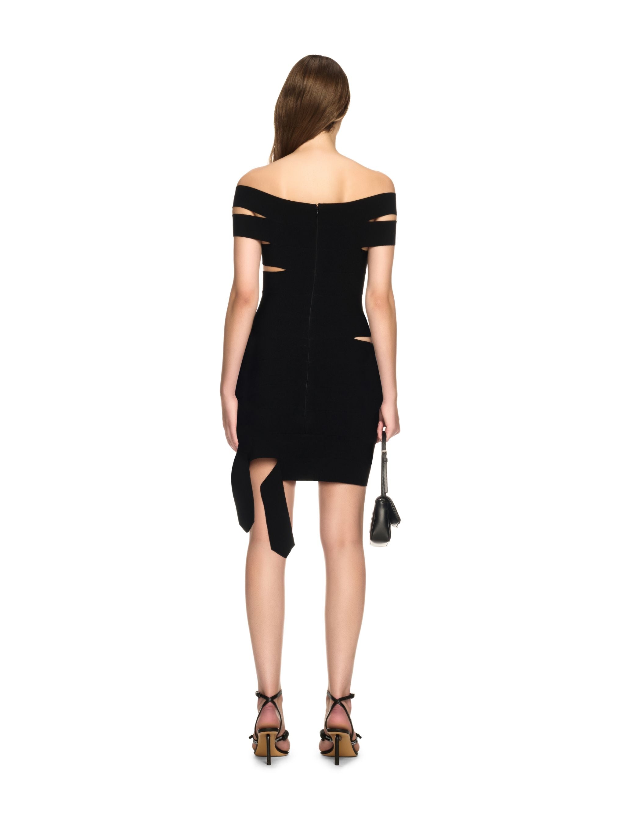 Off-White Off Straps Bandeau Mini Dress Black