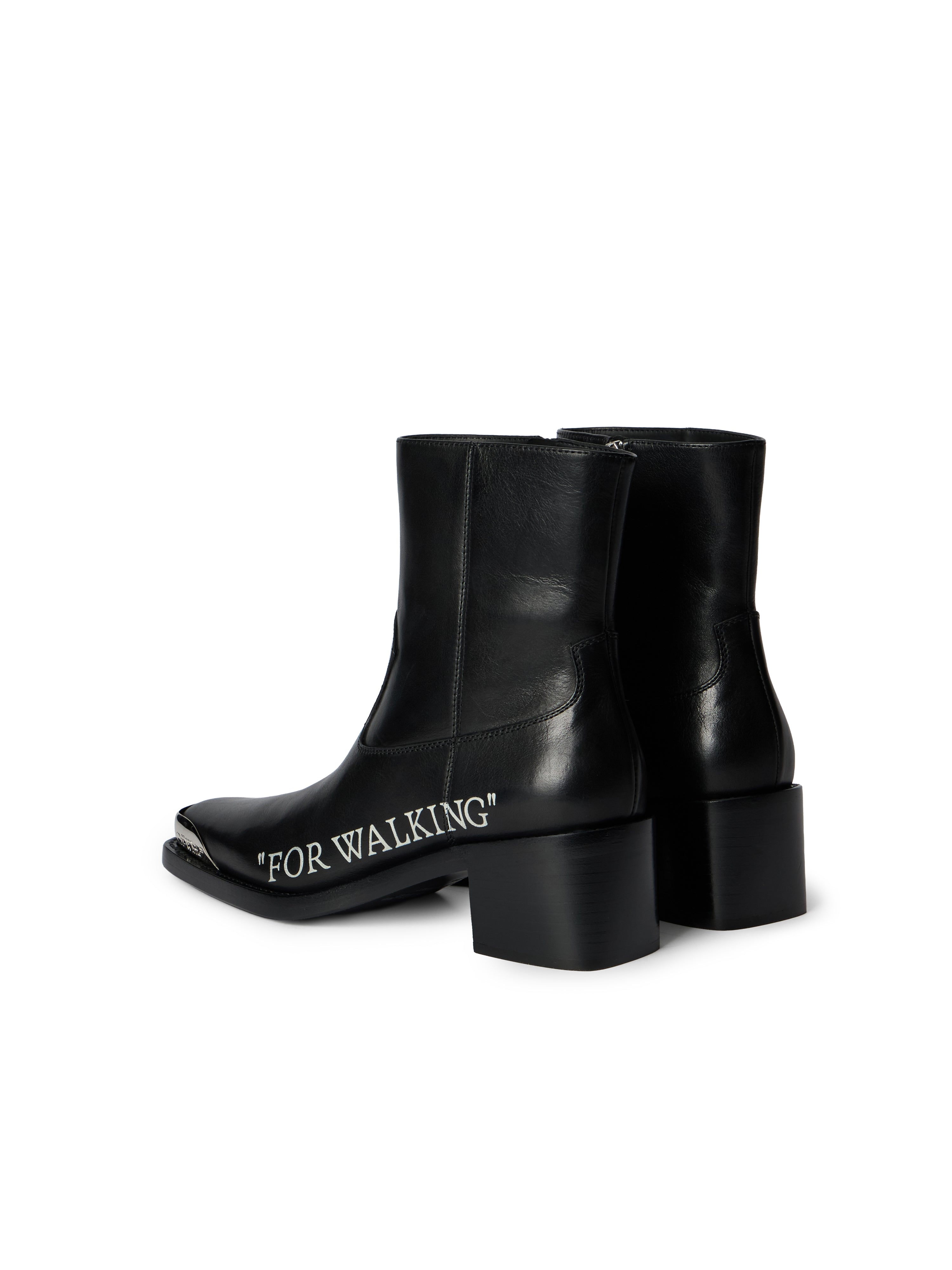Off-White For Walking Texan Ankle Boots Womens Black
