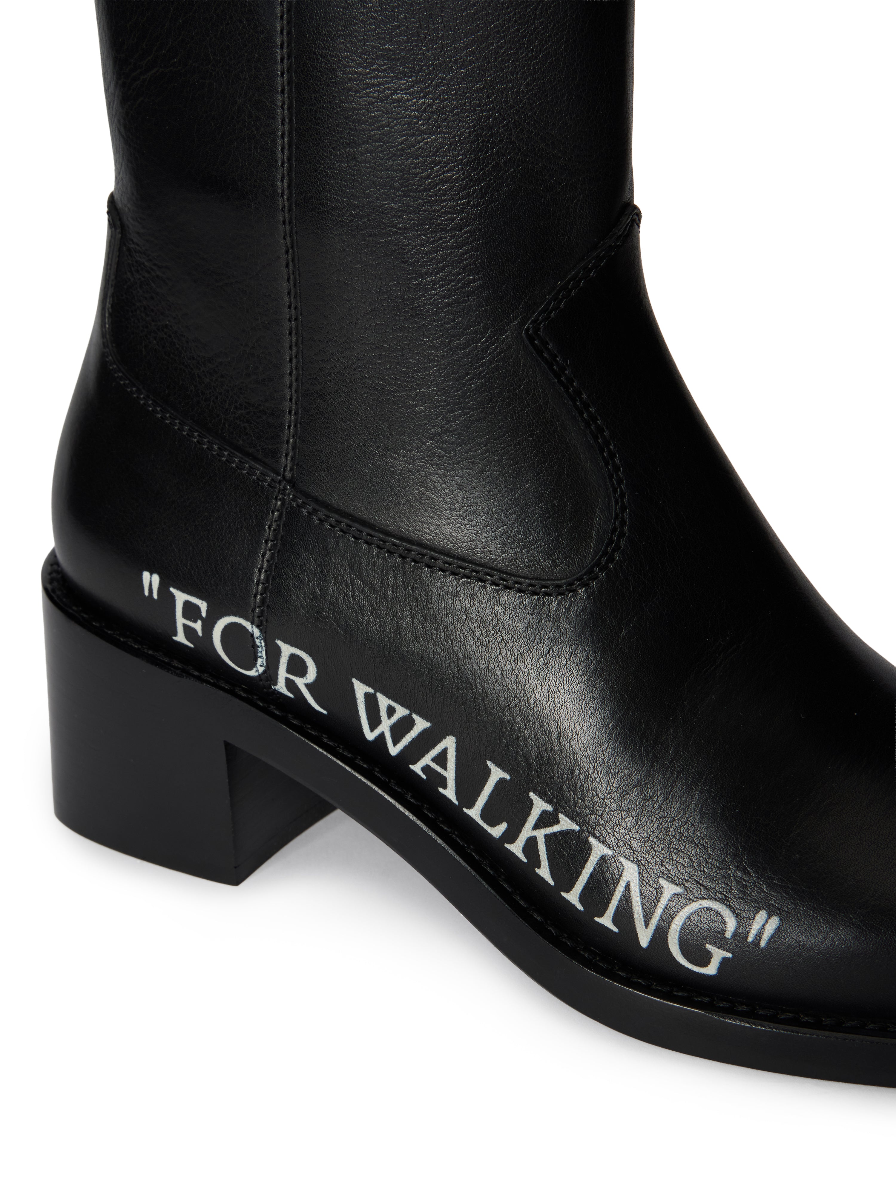 Off-White For Walking Texan Ankle Boots Womens Black