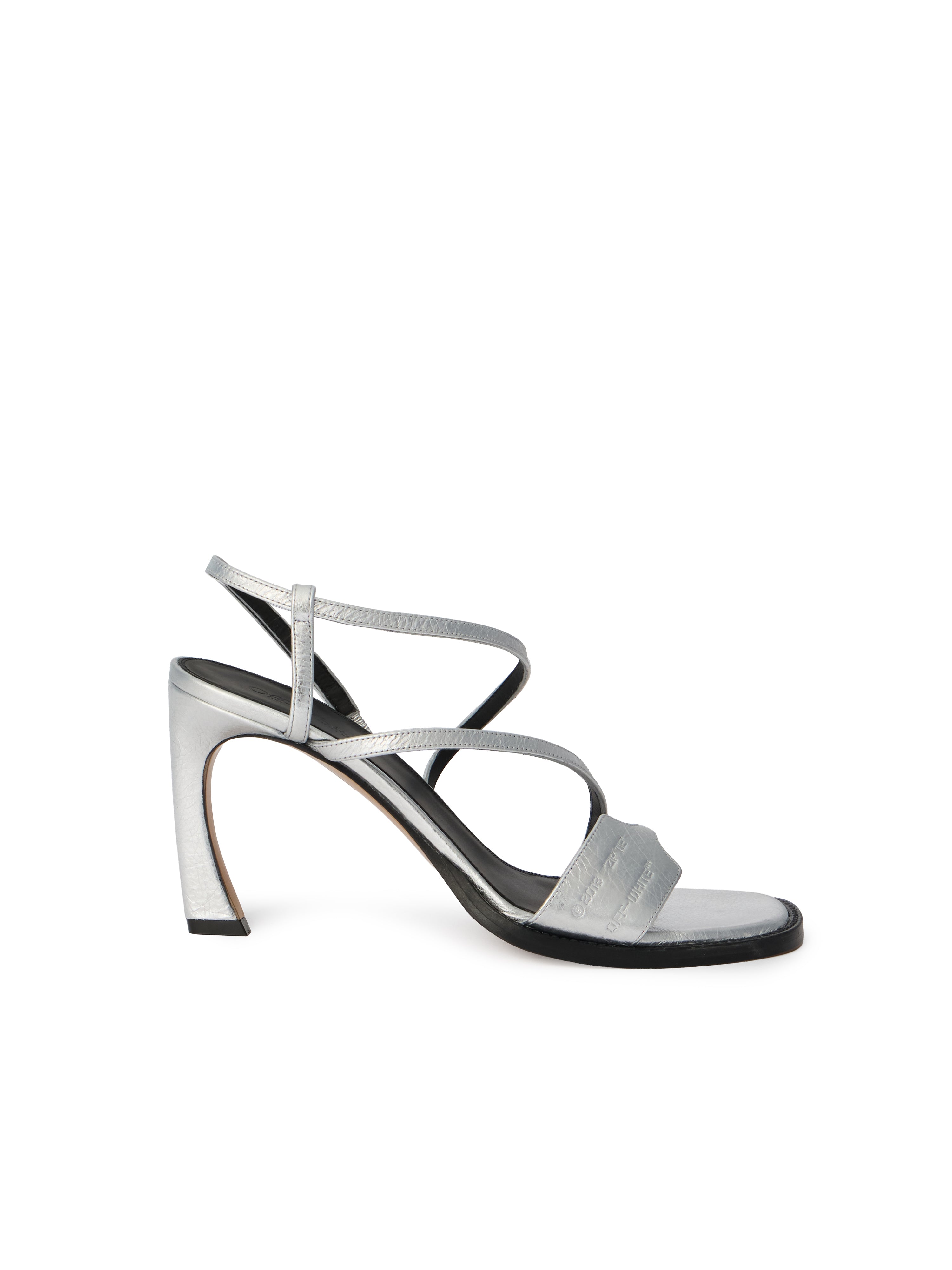 Off-White Zip Tie Loop Sandals Womens Silver