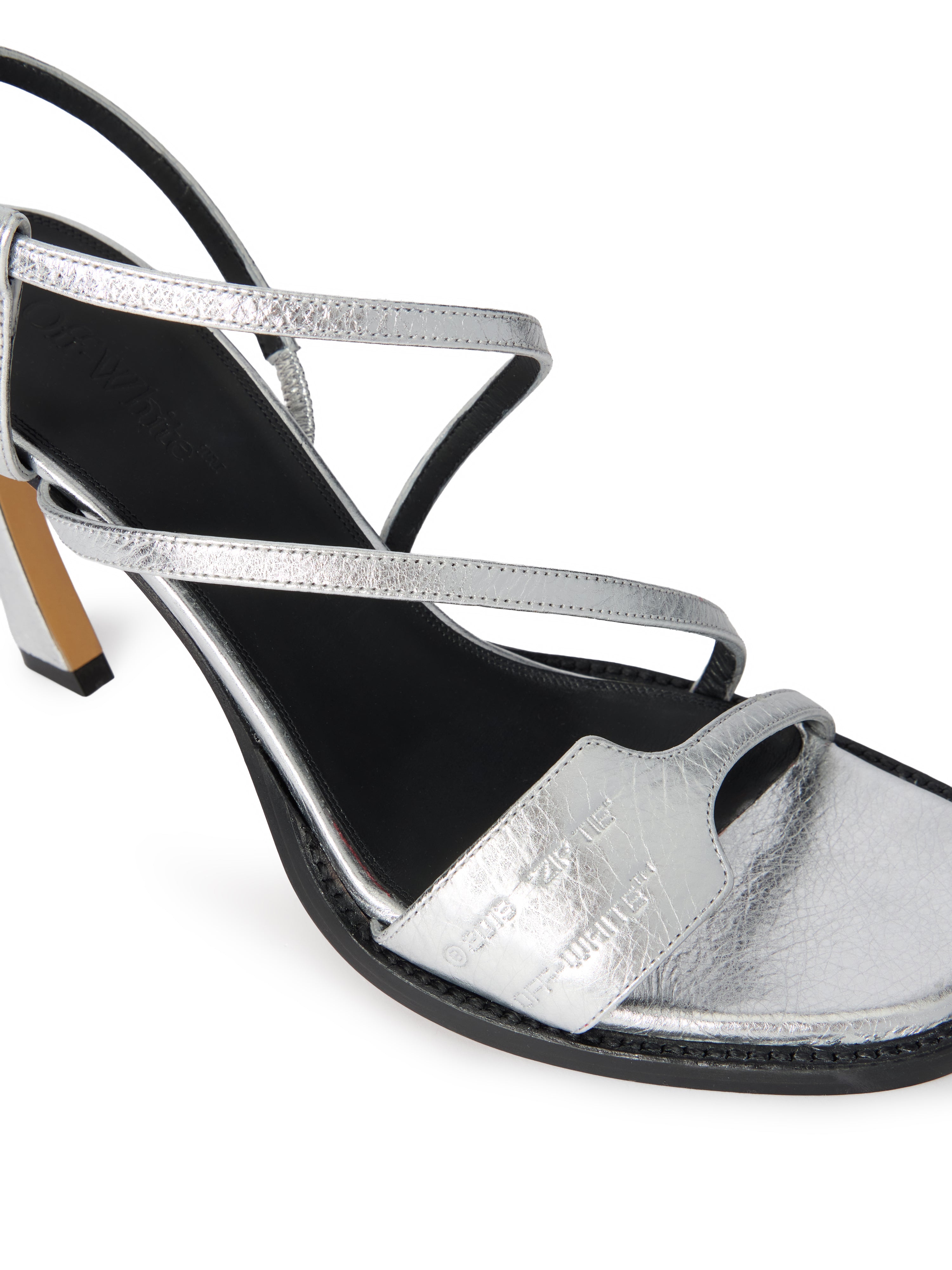 Off-White Zip Tie Loop Sandals Womens Silver