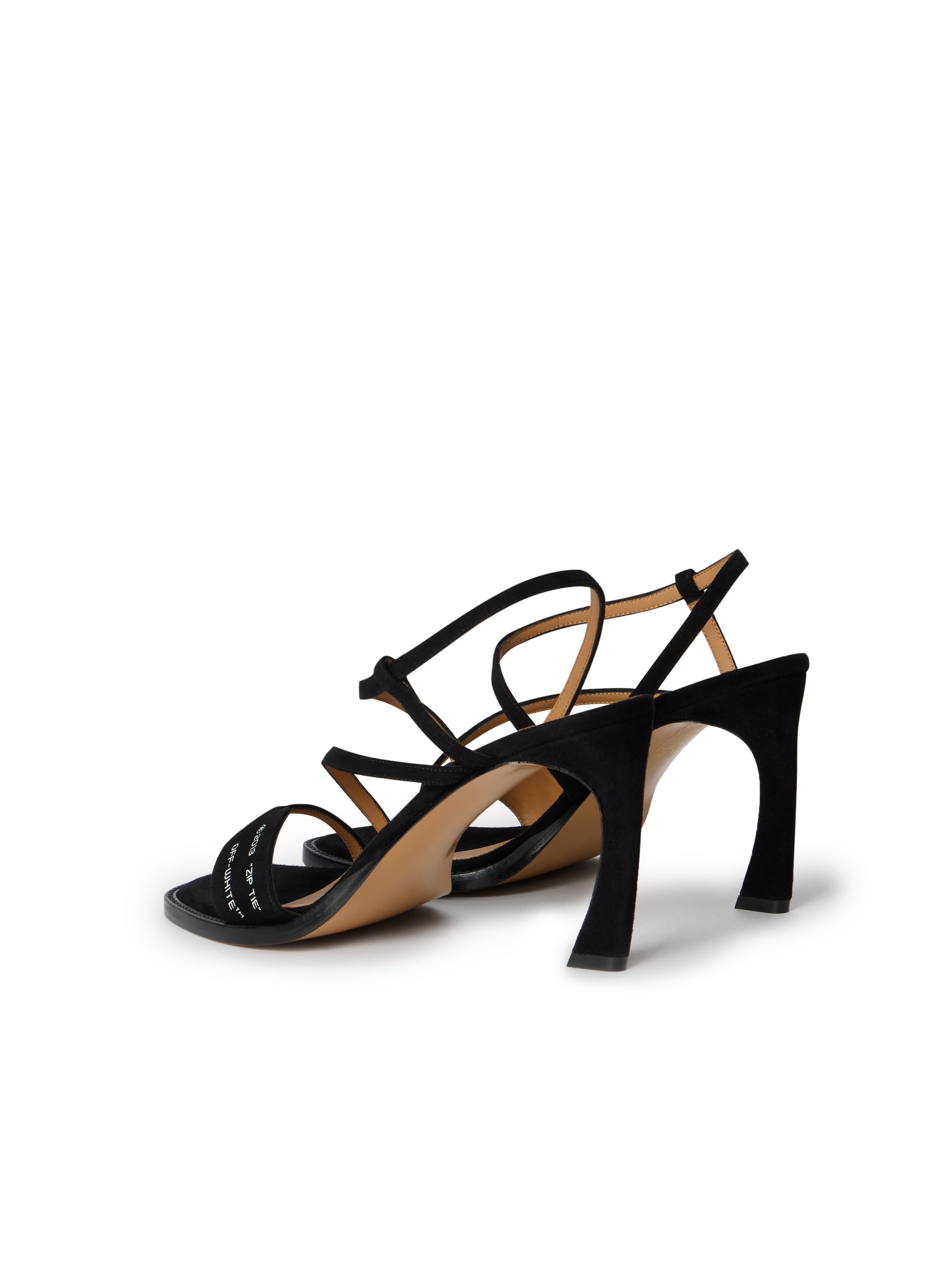 Off-White Zip Tie Loop Sandals Womens Black