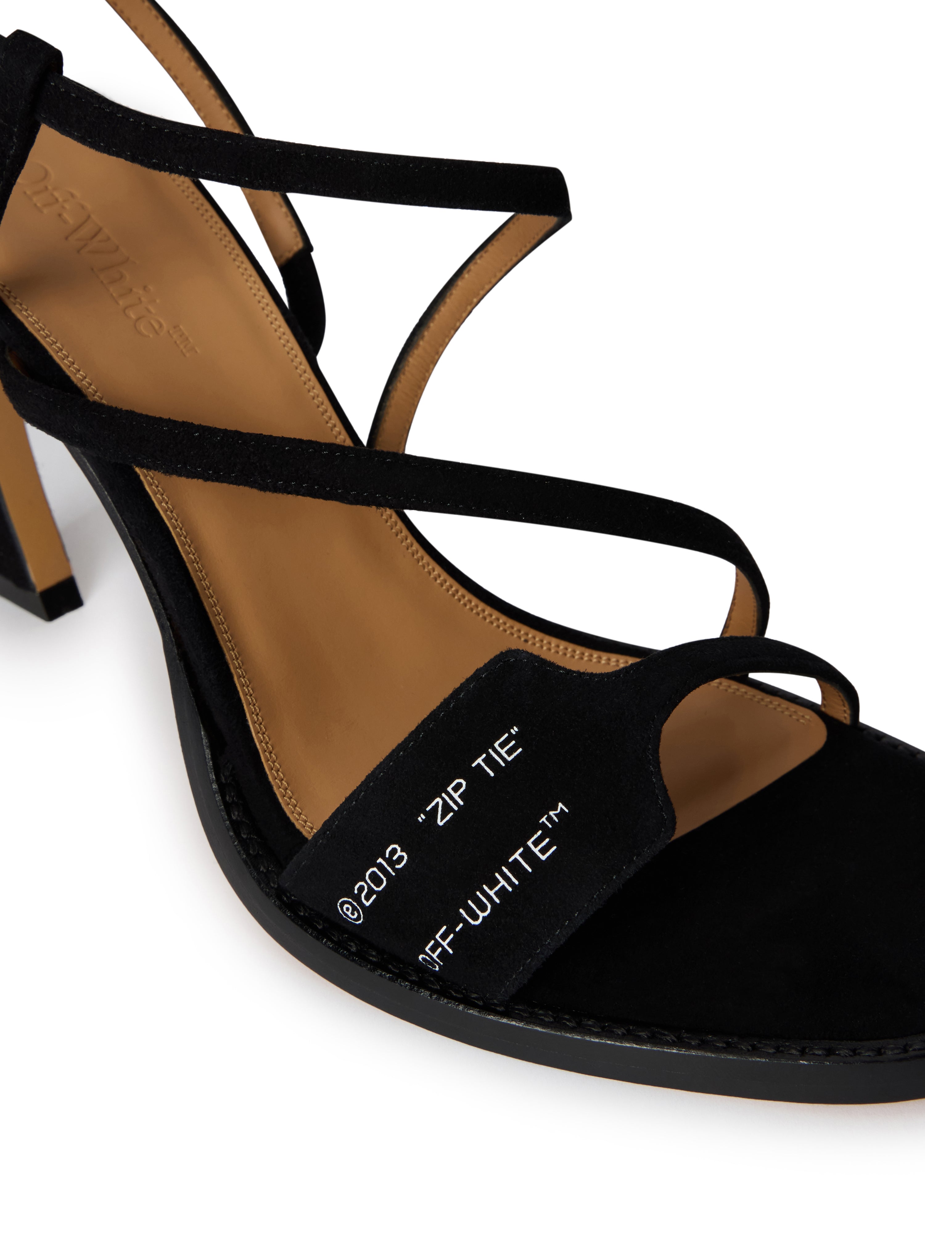 Off-White Zip Tie Loop Sandals Womens Black