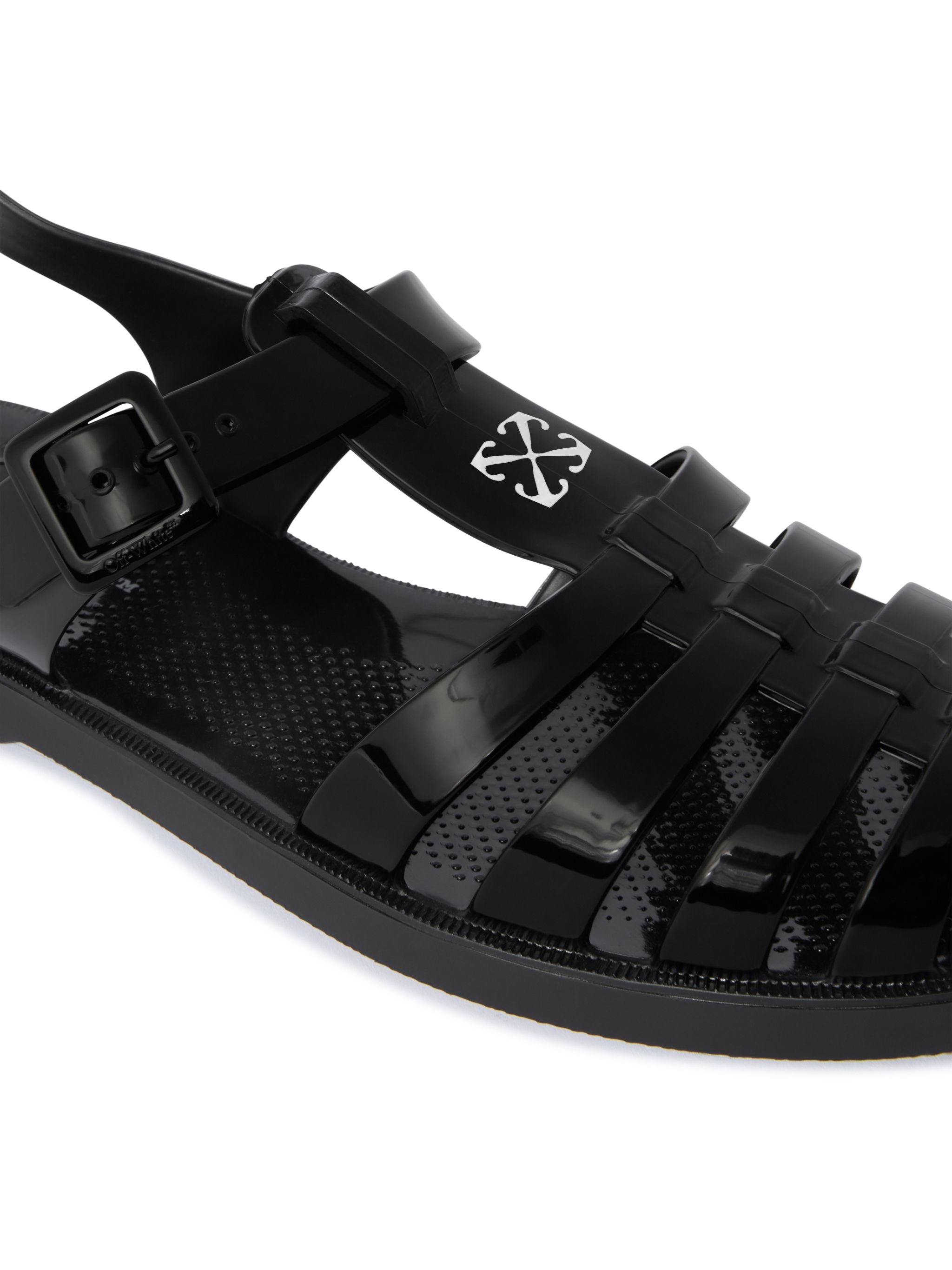 Off-White Black Arrow Pvc Sandals Womens Black