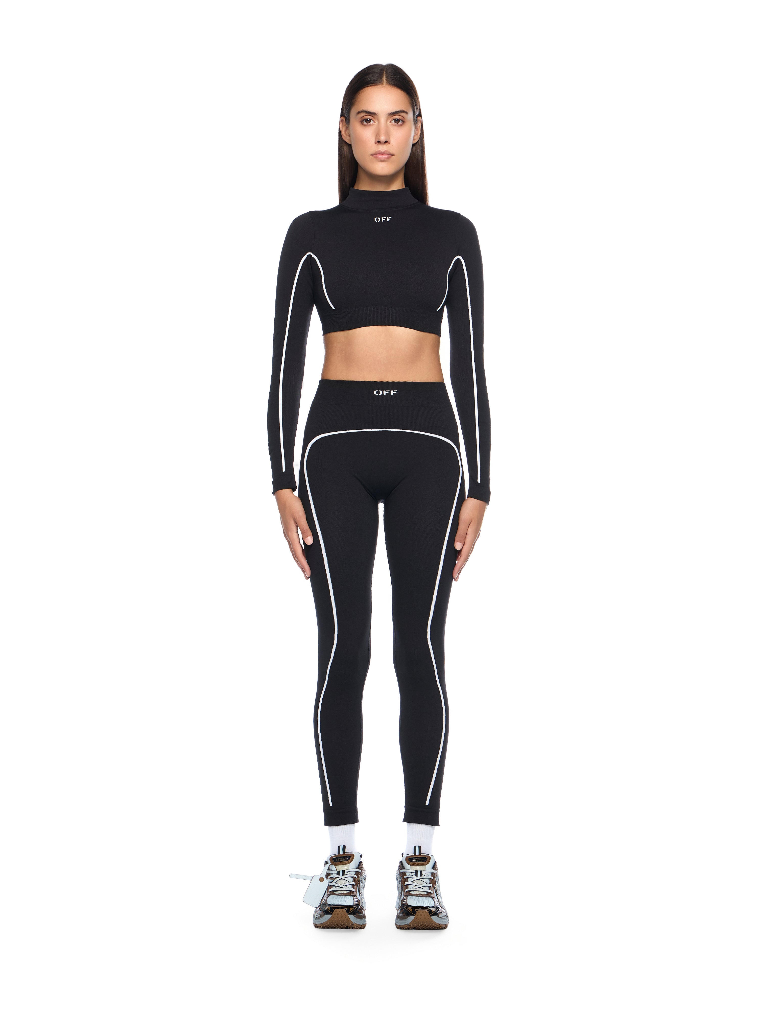 Off-White Off Stamp Seamless Crop Top Black