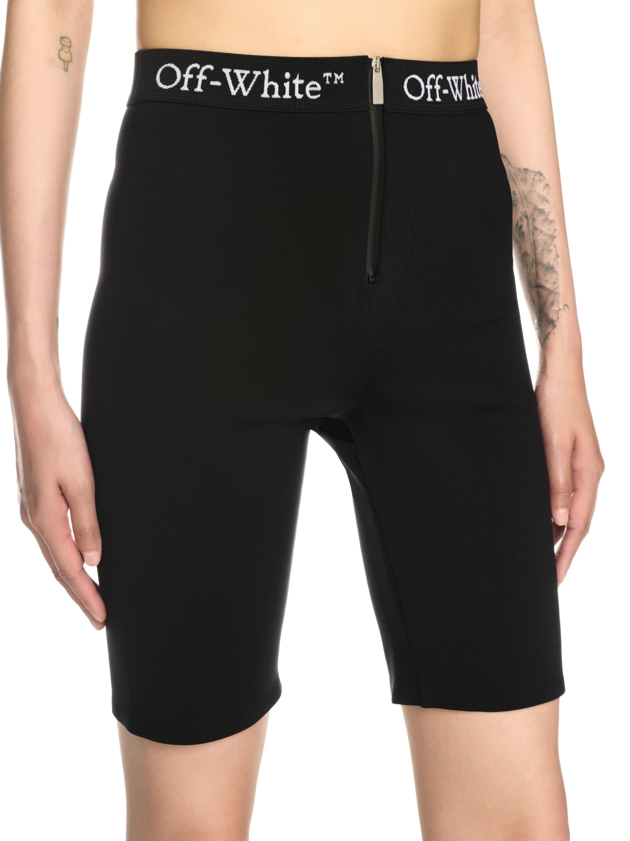 Off-White Logoband Zipped Shorts Black