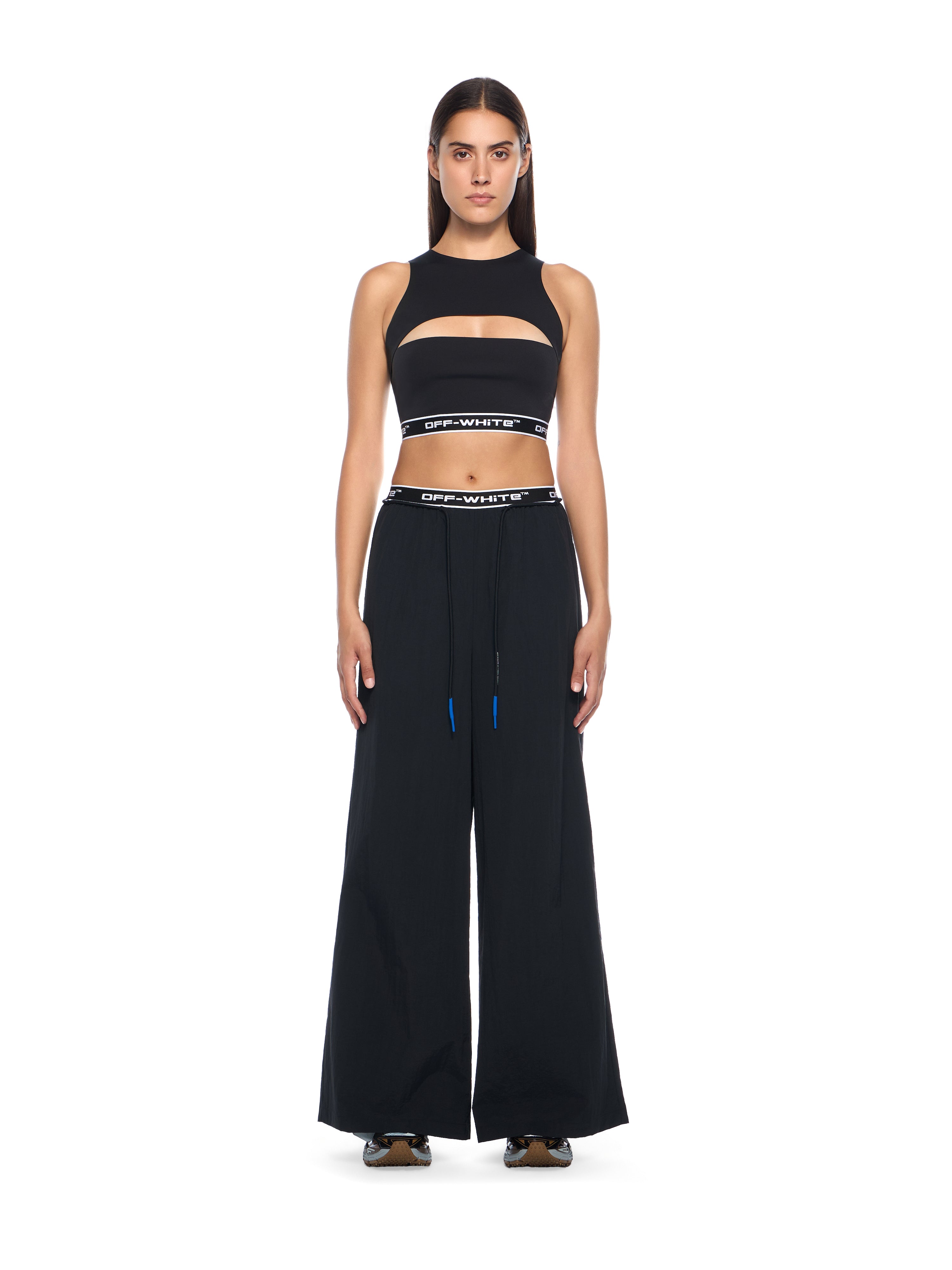 Off-White Logoband Wideleg Pants Black