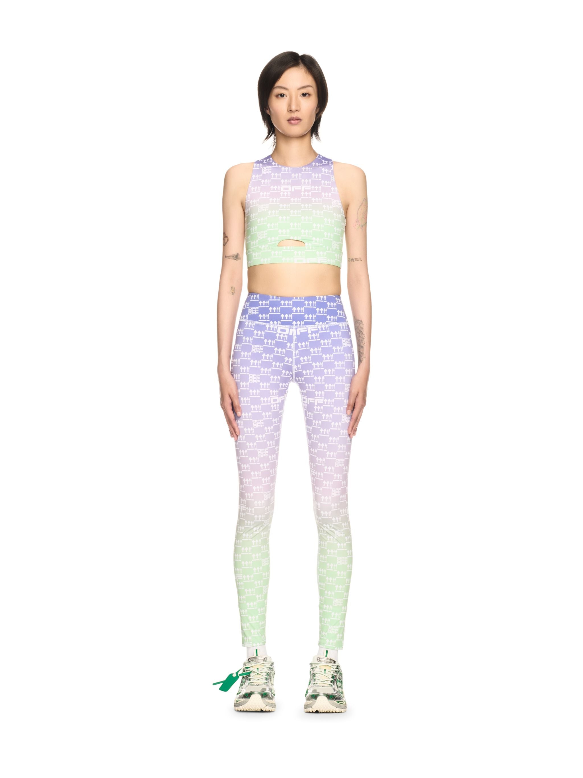 Off-White Double Arrows Aop Cutout Bra Purple
