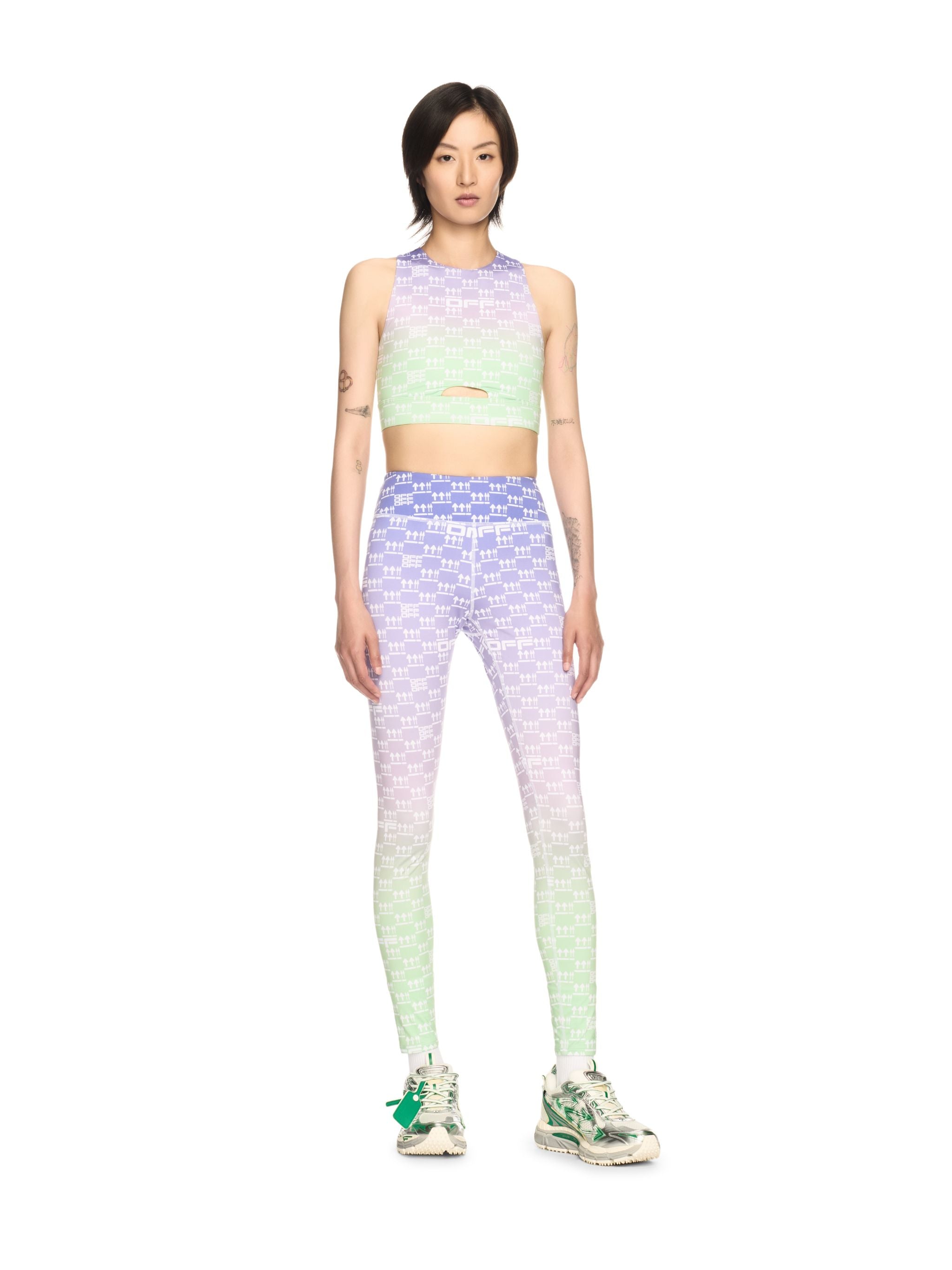 Off-White Double Arrows Aop Leggings Purple