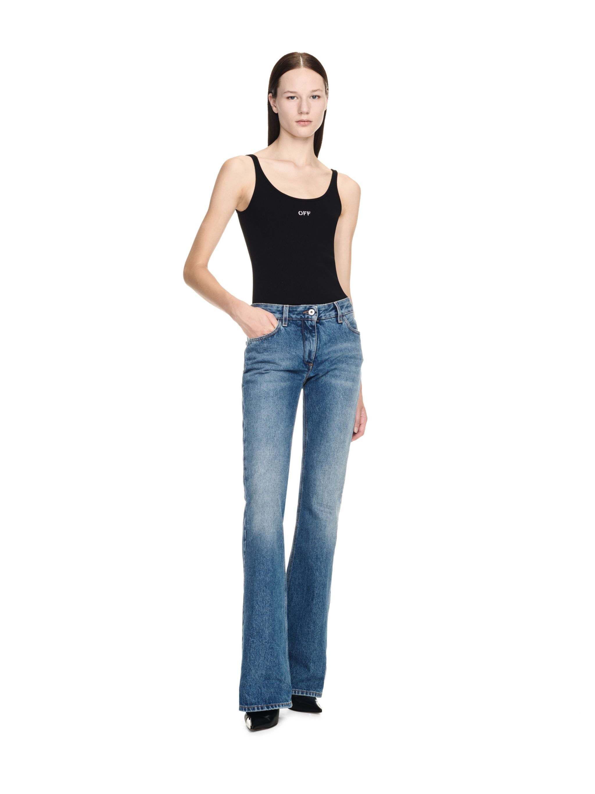 Off-White Slim Flared 5Pkt Pants Blue