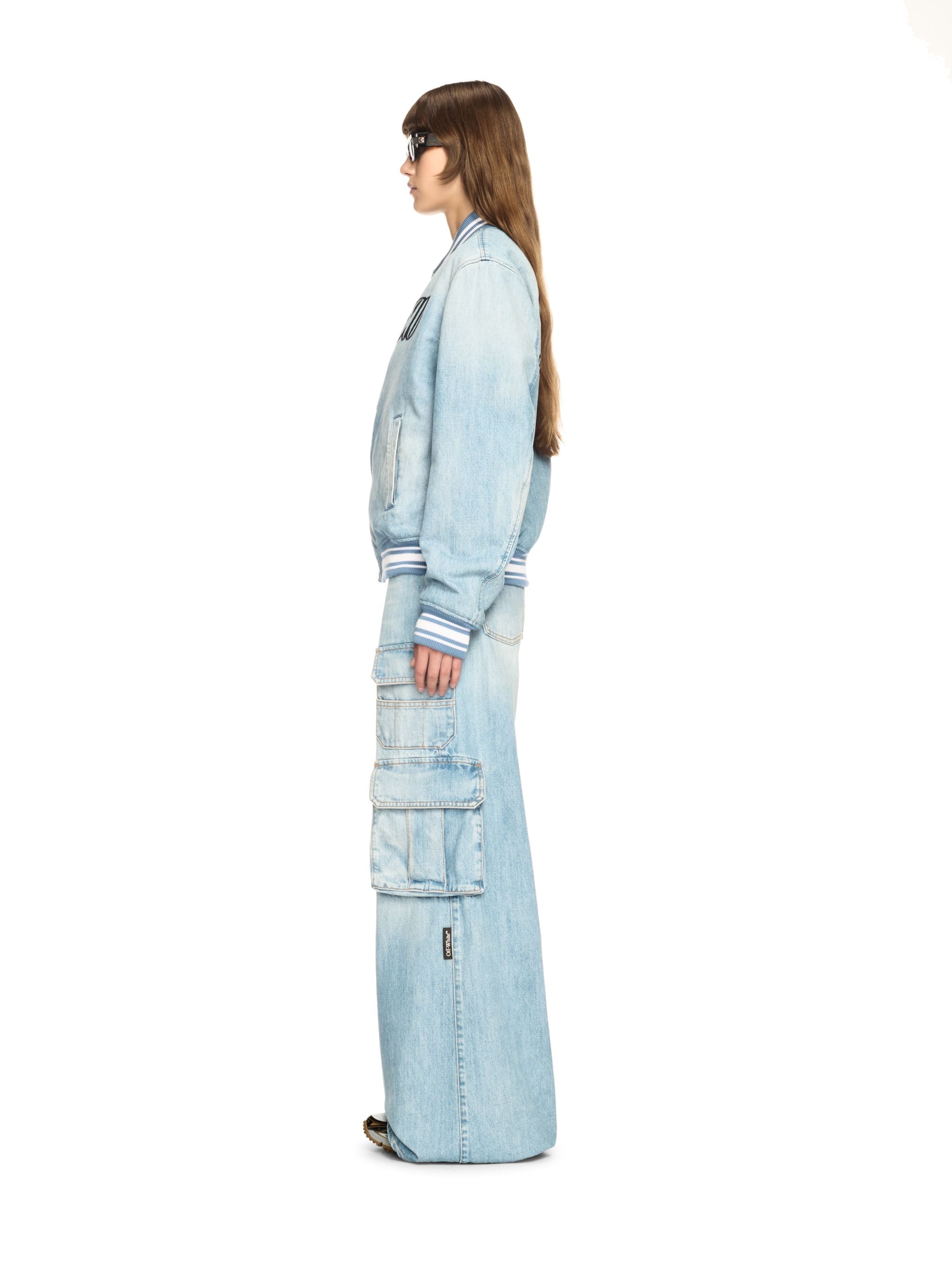 Off-White Denim Wide Cargo Pants Blue