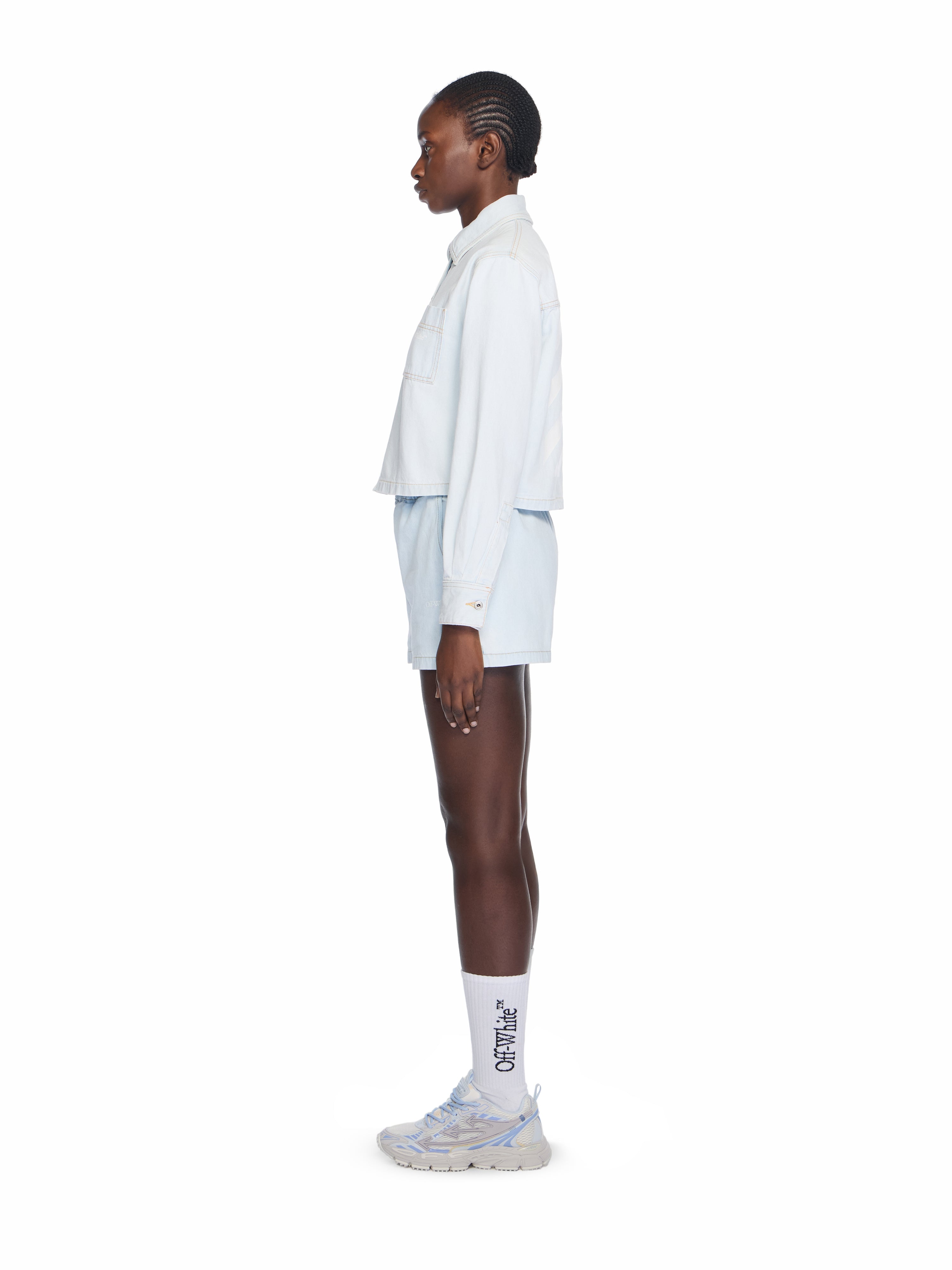 Off-White Diag Long Sleeve Denim Shirt Blue