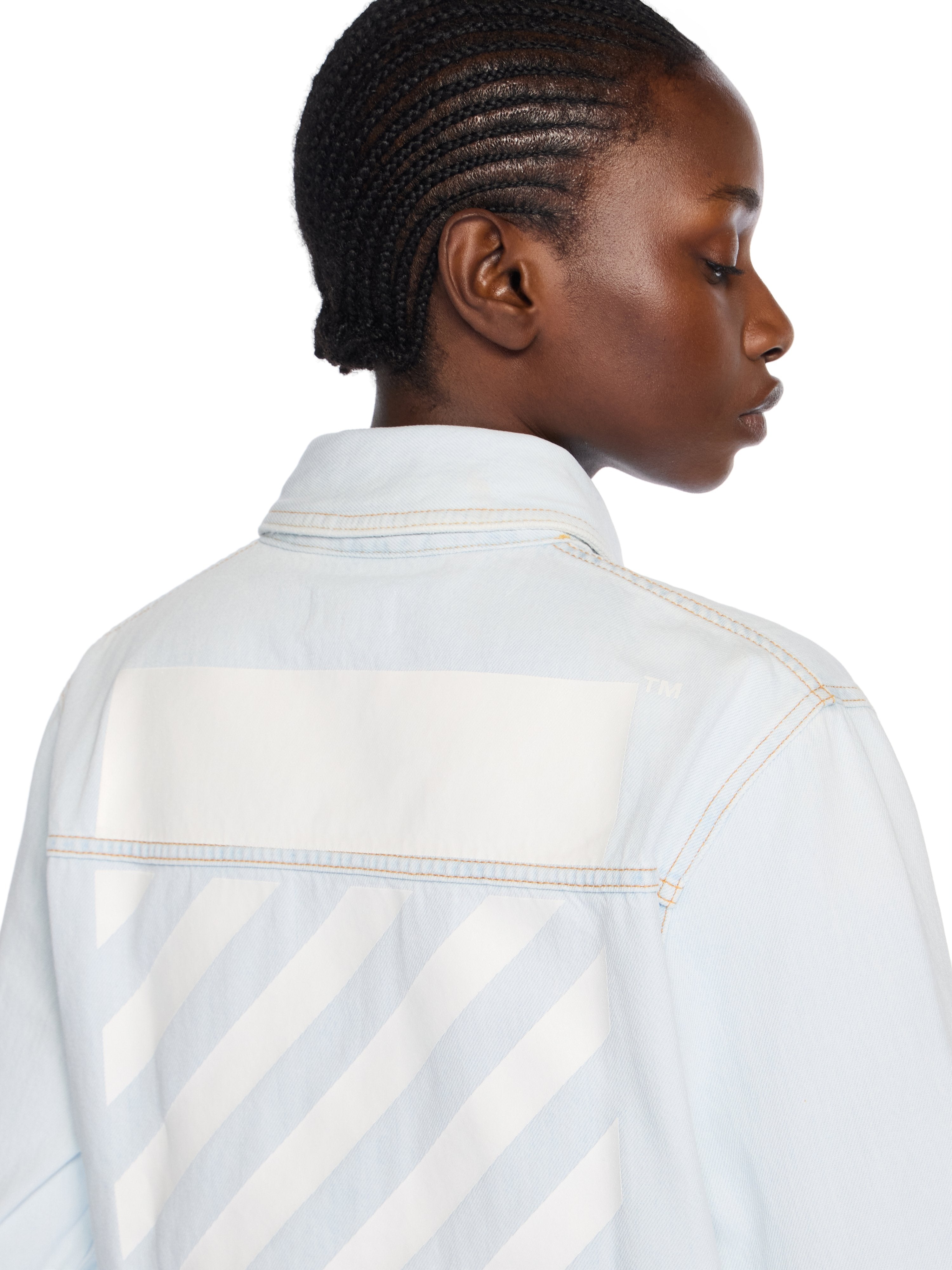 Off-White Diag Long Sleeve Denim Shirt Blue