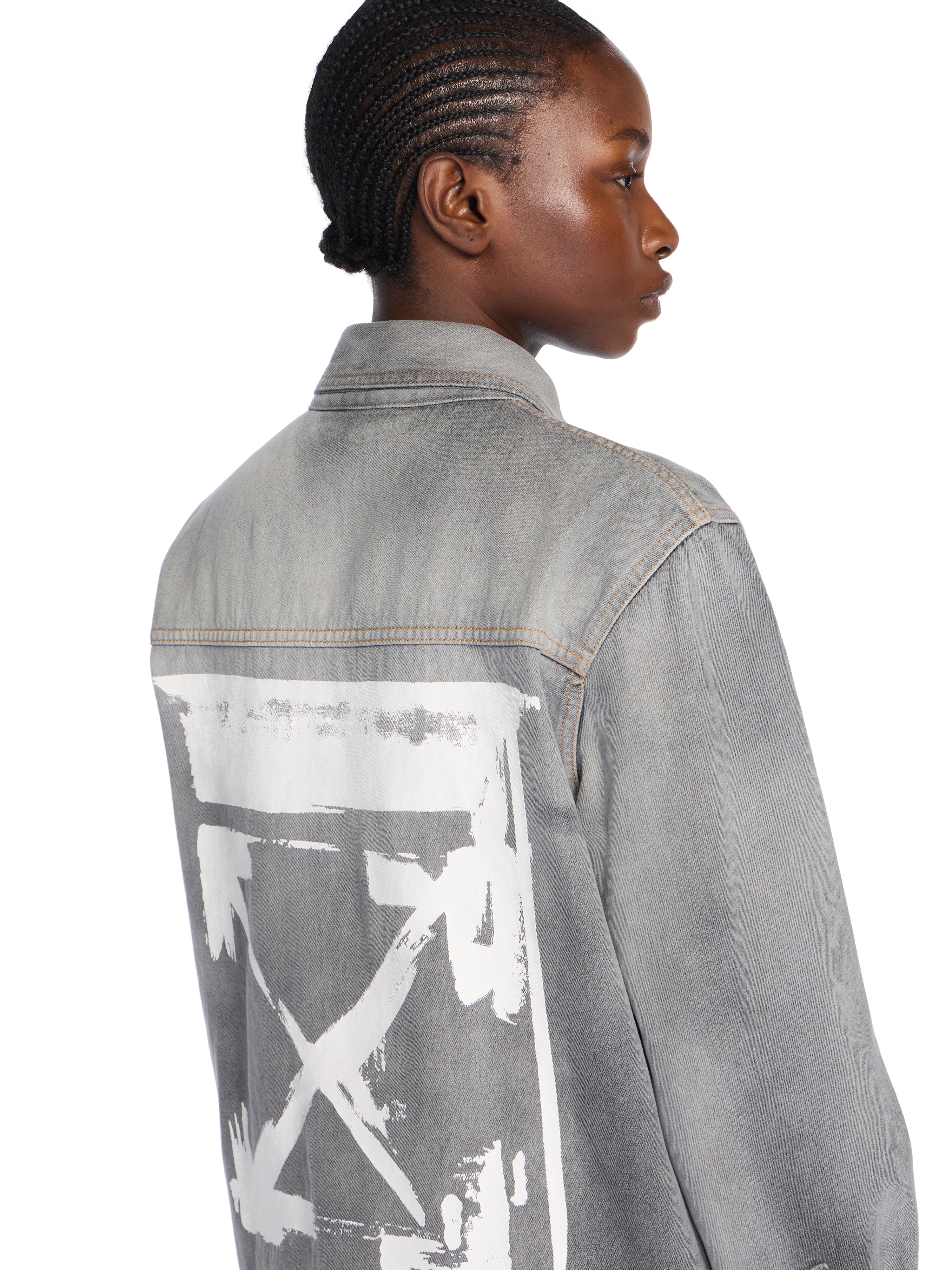 Off-White Ink Arrow Denim Shirt Jacket Black