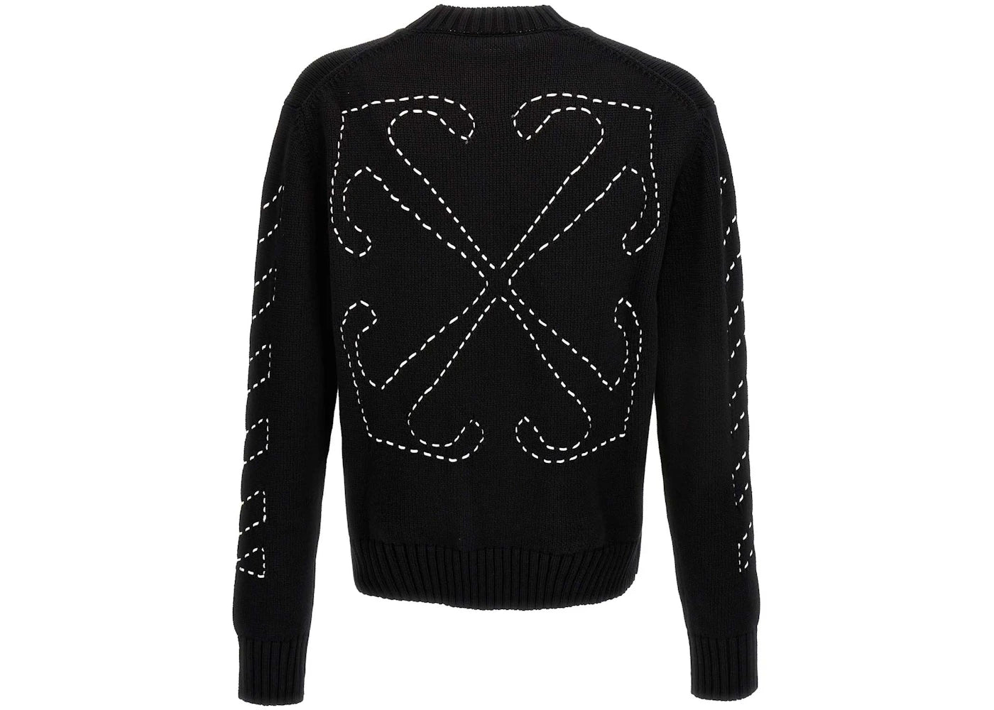off-white arrows-embroidery crew-neck jumper black