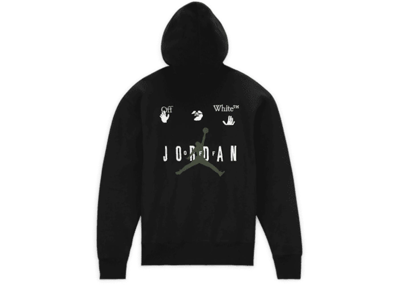off-white x jordan hoodie (asia sizing) black