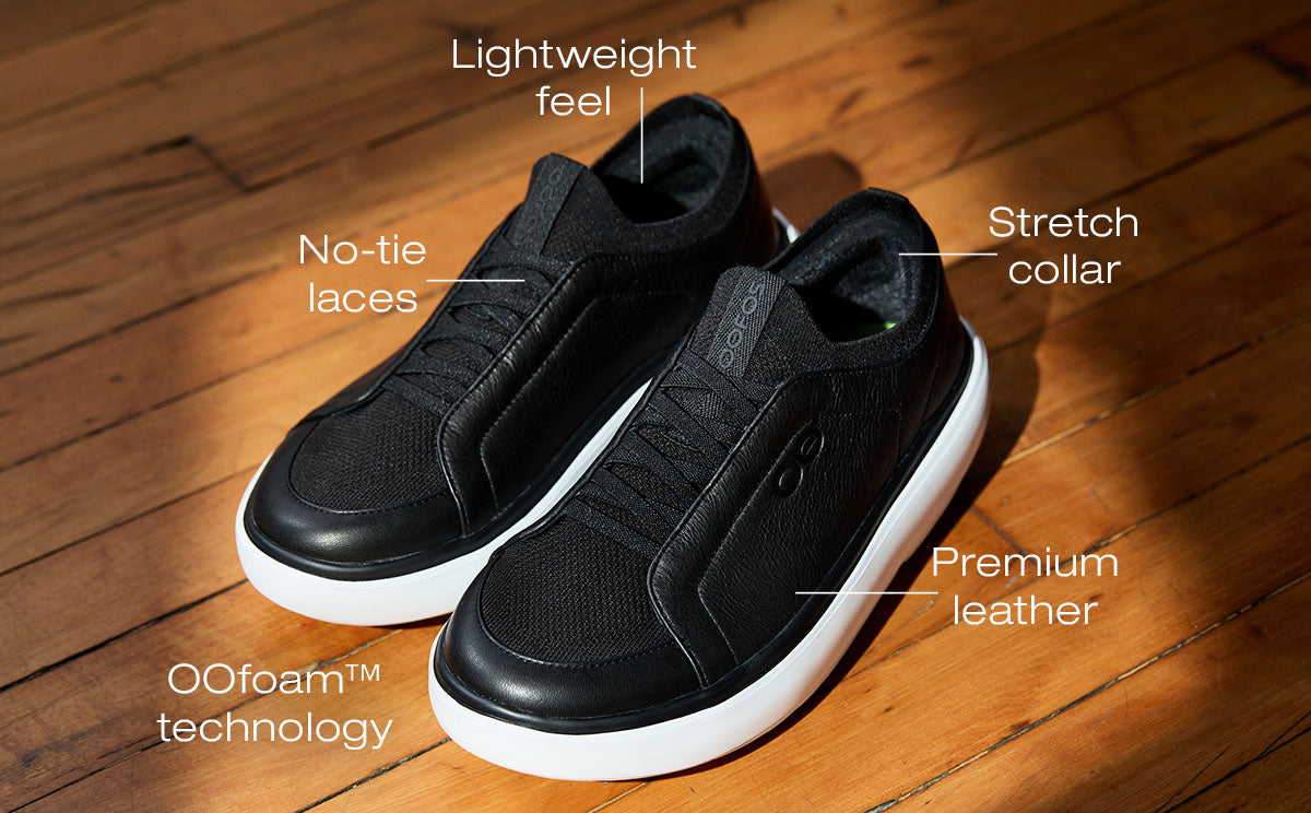 Oofos Women's Slip-On Leather Shoe White & Black