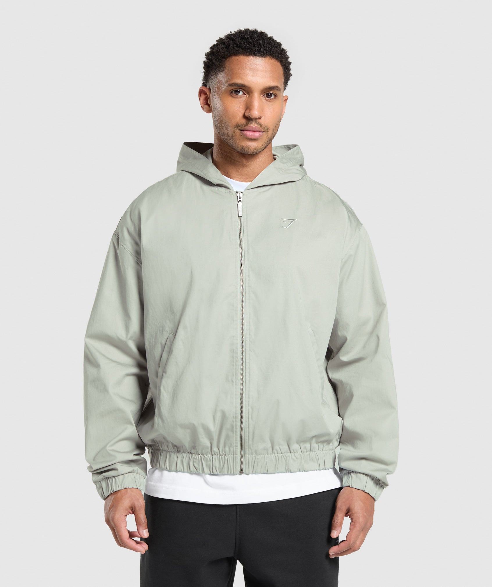 Gymshark Oversized Hooded Jacket Stone Grey