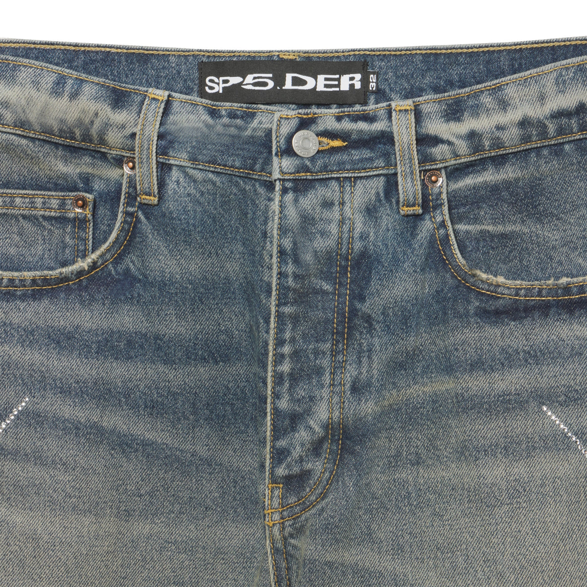 Sp5der Rhinestone WEB Denim