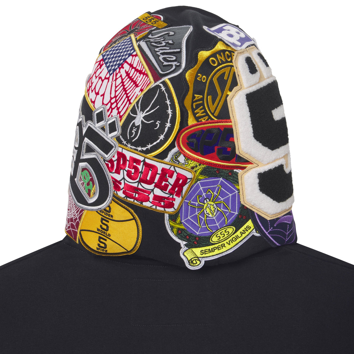 Sp5der Patchwork ZIP Hoodie