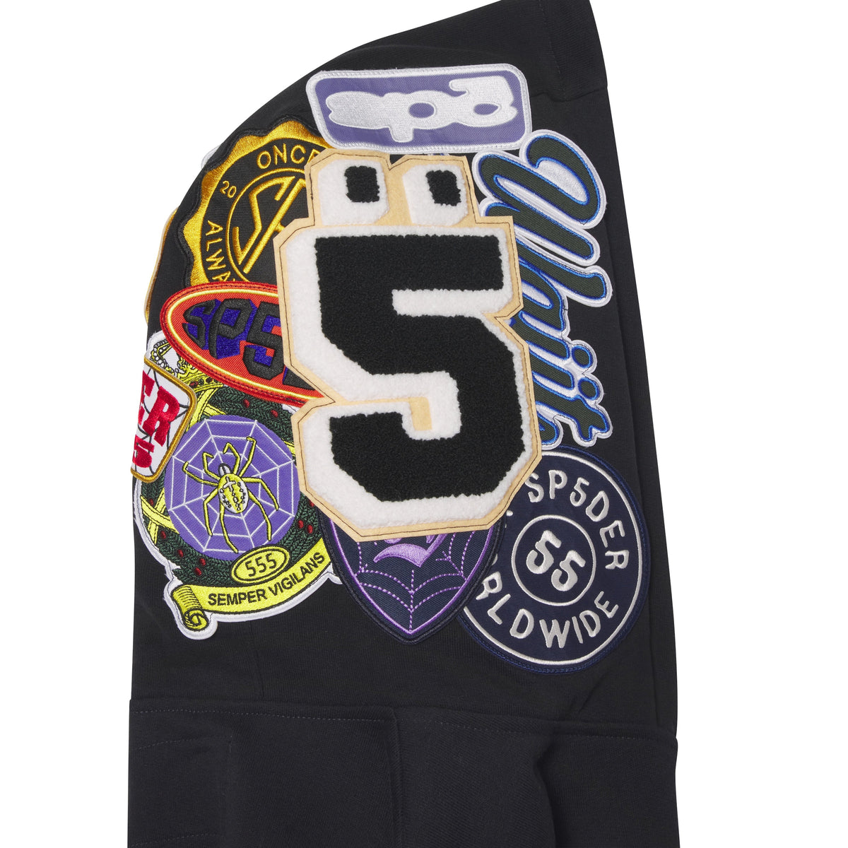 Sp5der Patchwork ZIP Hoodie