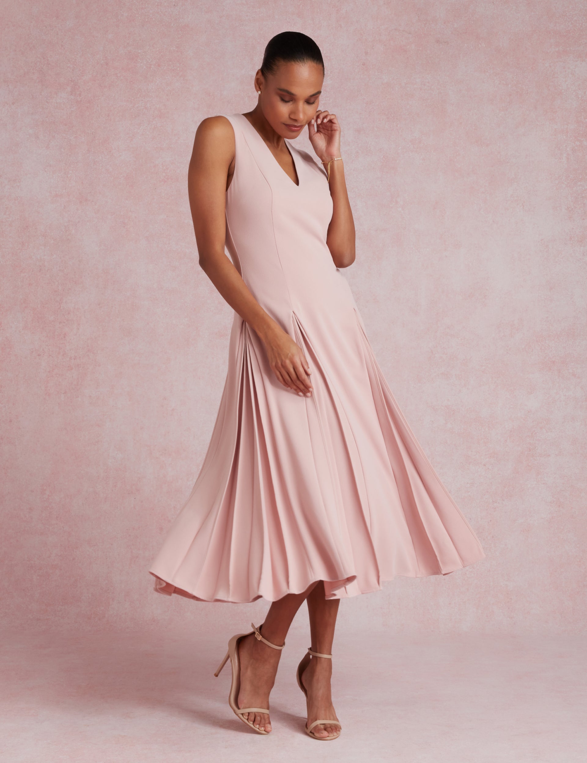 Ted Baker Carneli Sleeveless Inverted Pleat Midi Dress Women's