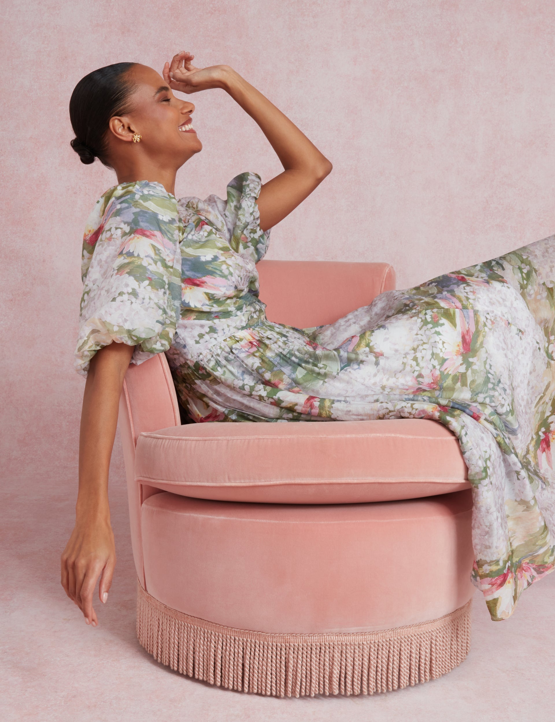 Ted Baker Jonora Lilypad Print Puff Sleeve Midi Dress Women's