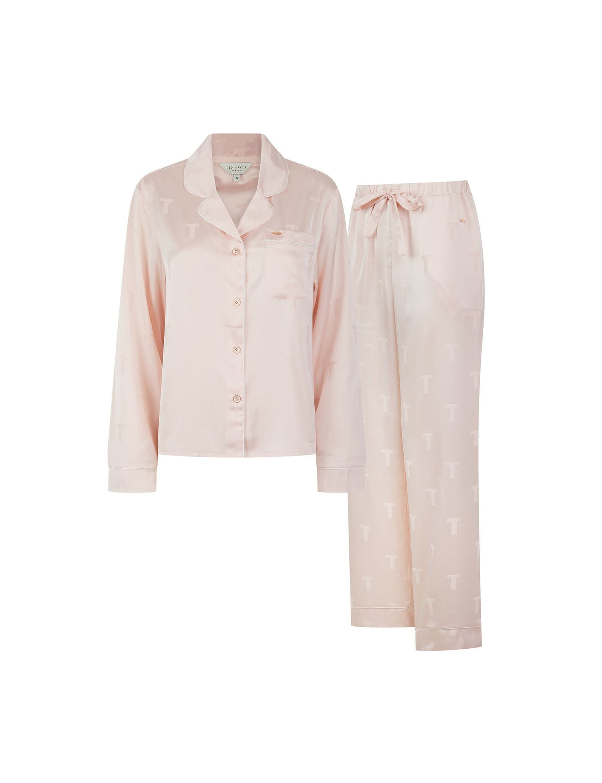 Ted Baker Peggy Jacquard Logo Satin Long Pyjama Set Women's