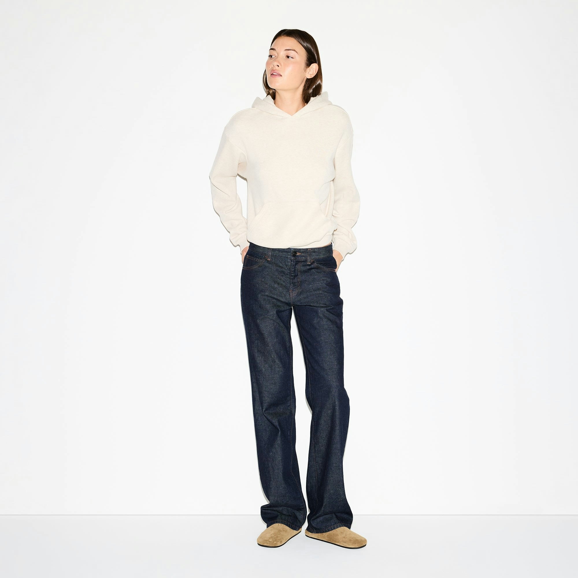 Skims Cotton Fleece Classic Hoodie Oatmeal Heather