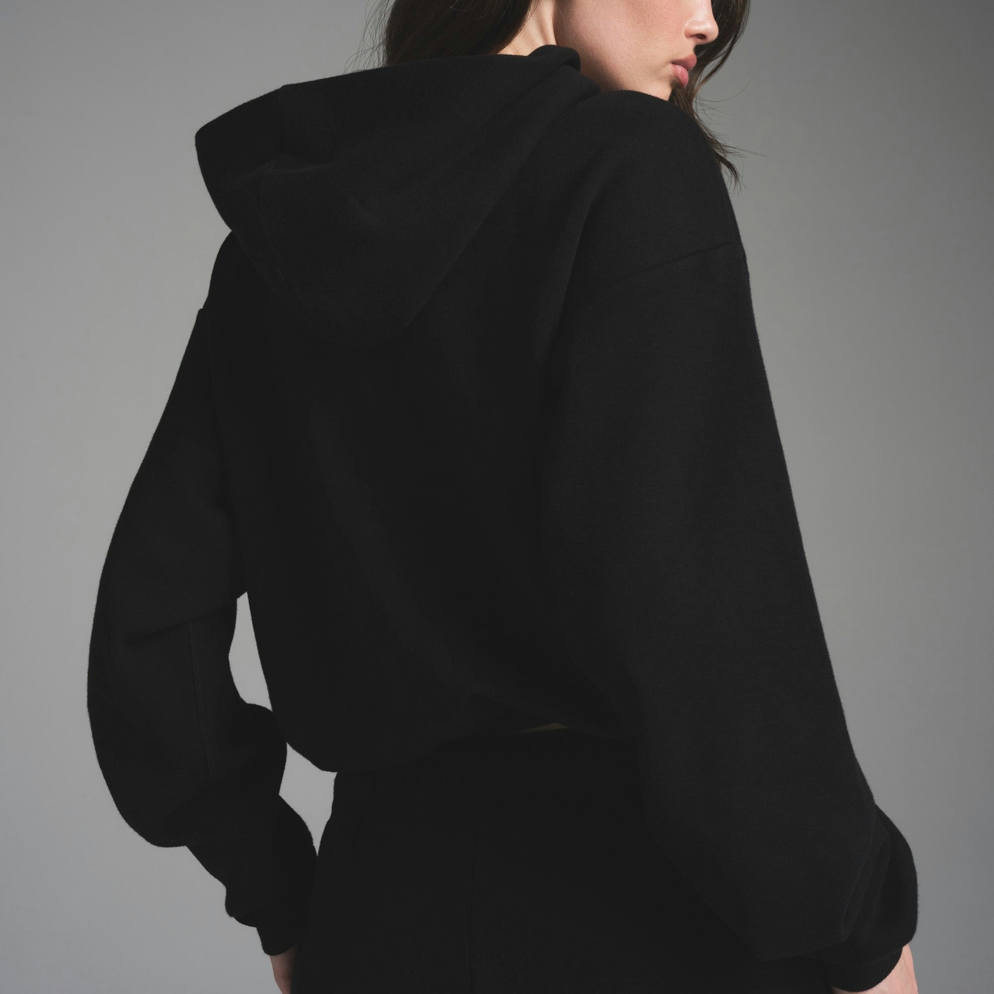 Skims Cotton Fleece Classic Hoodie Onyx