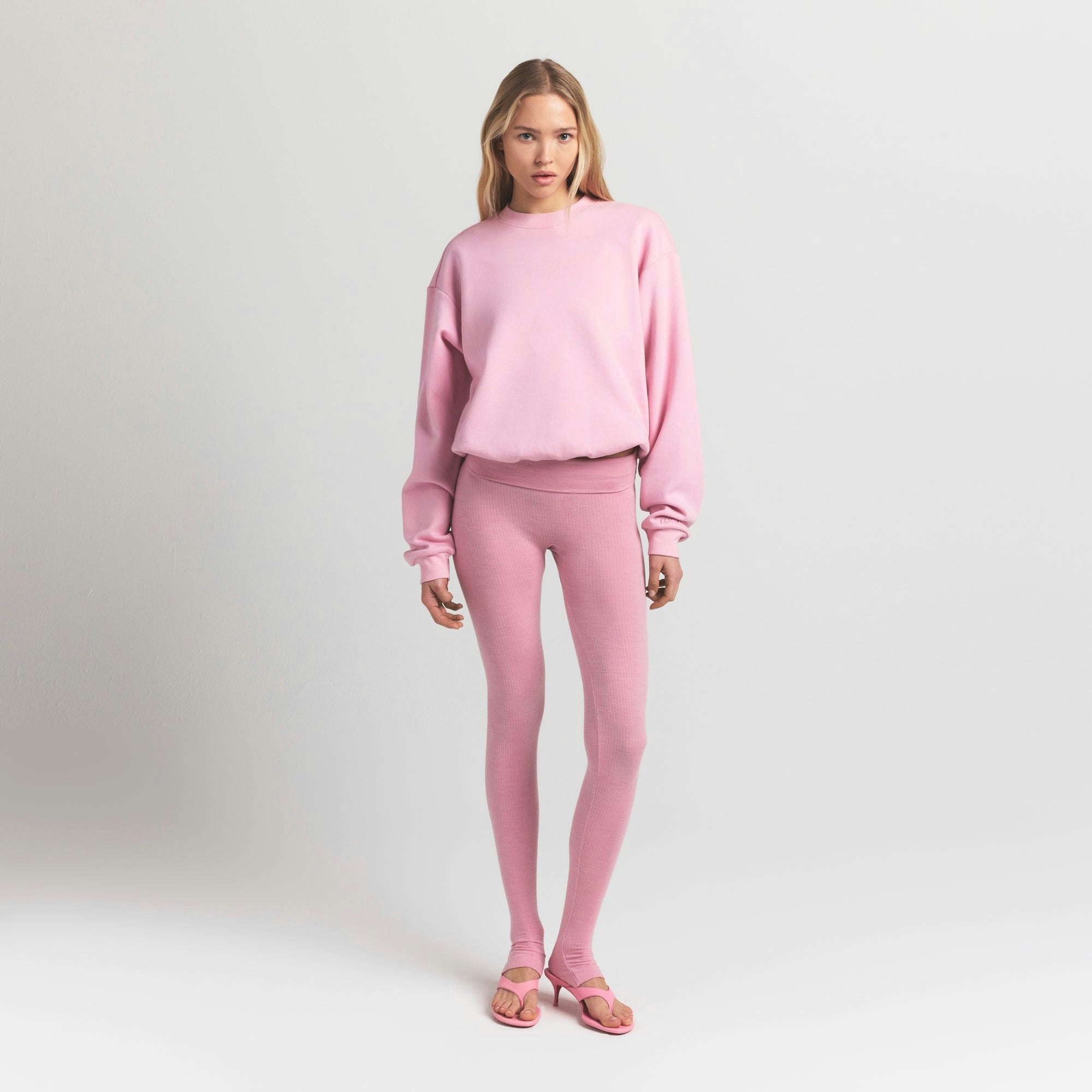 Skims Cotton Fleece Classic Crewneck Halite
