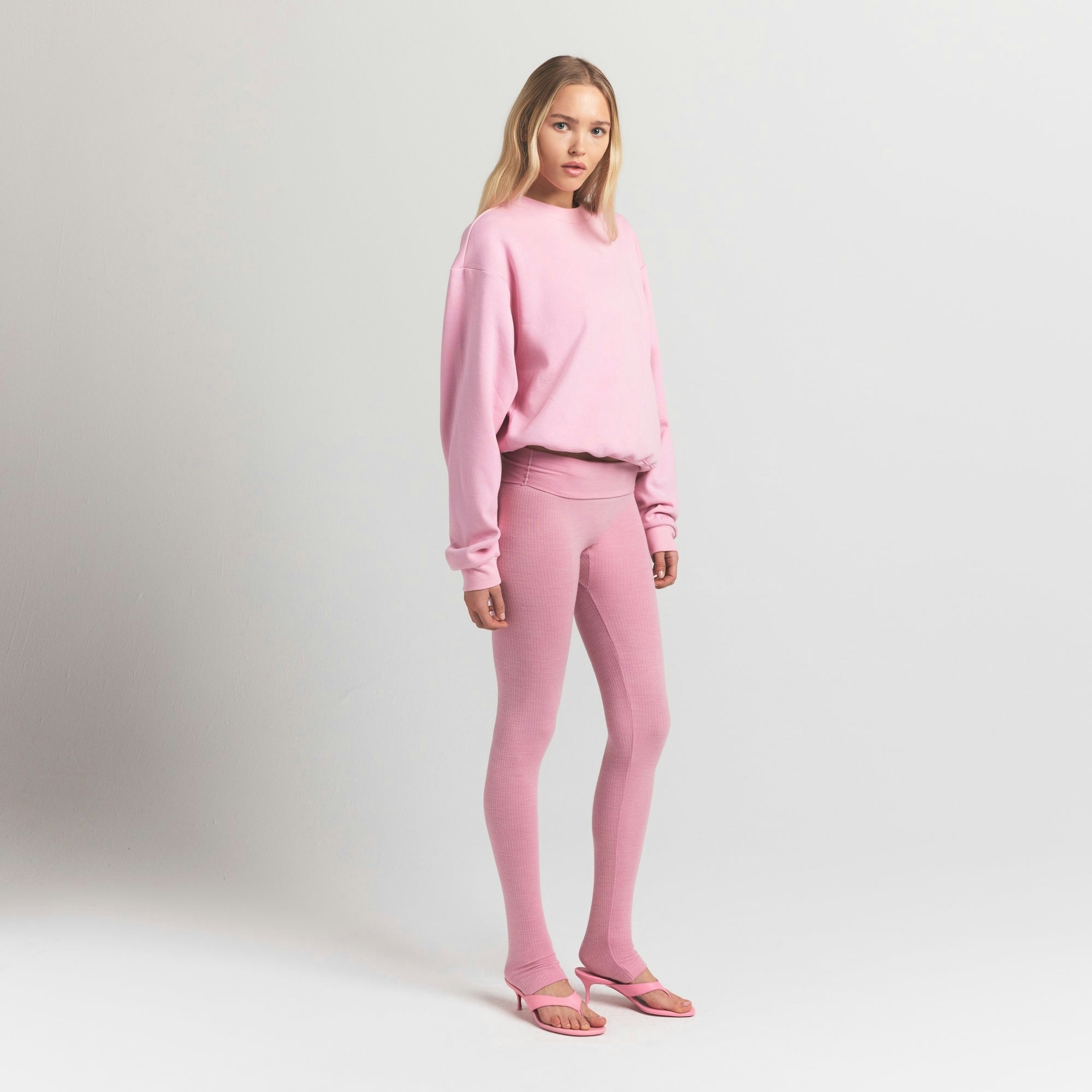 Skims Cotton Fleece Classic Crewneck Halite