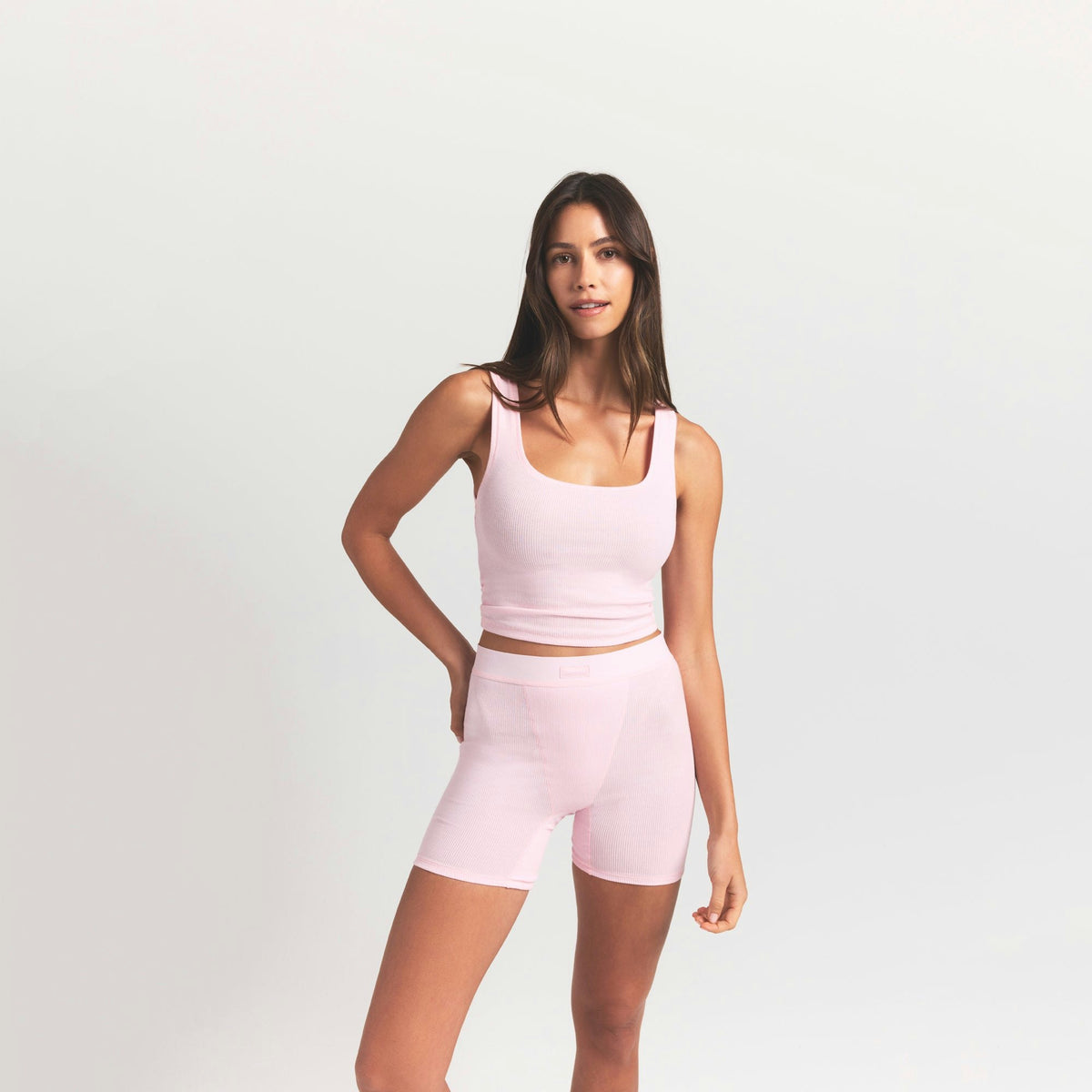 Skims Cotton Rib Boxer Cherry Blossom