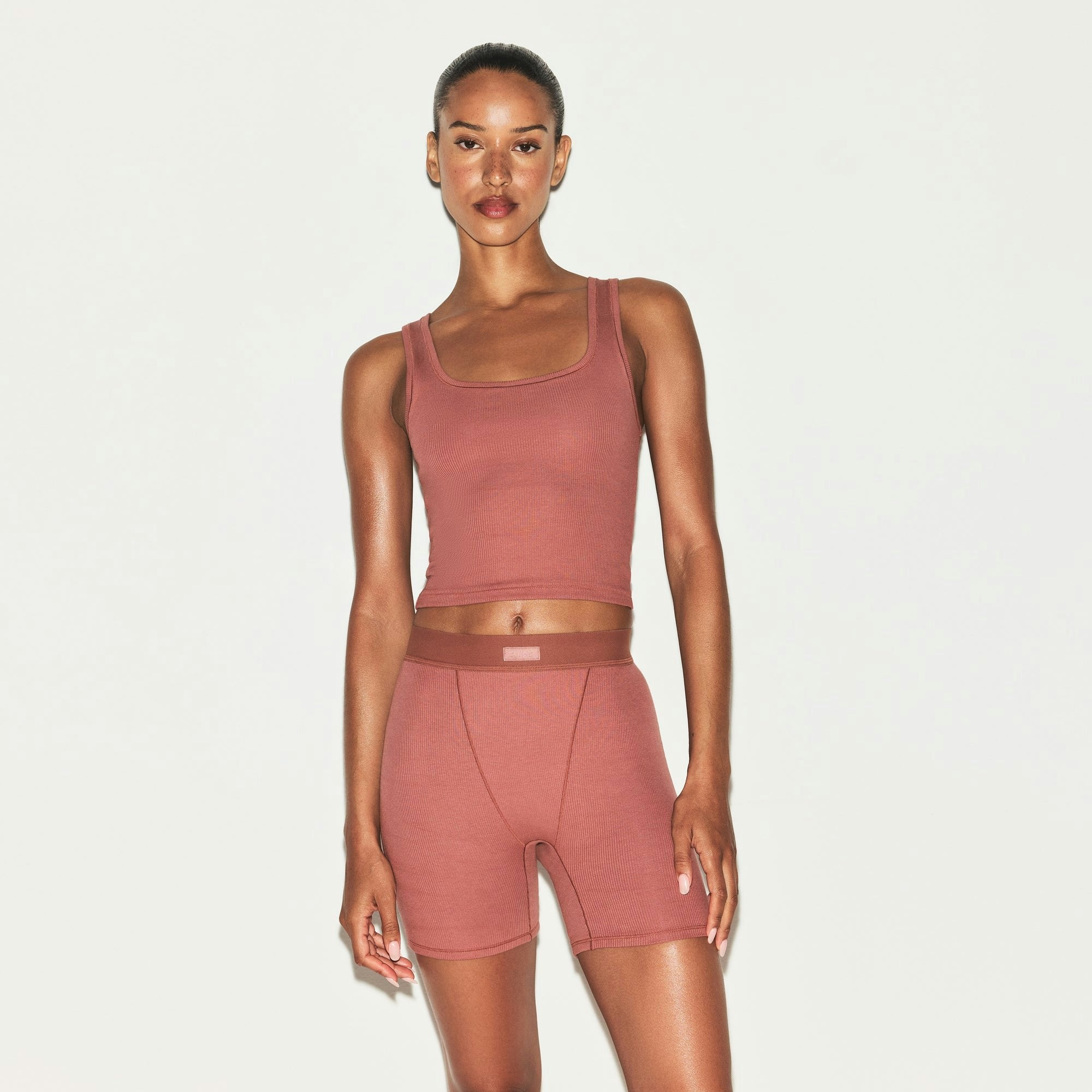 Skims Cotton Rib Boxer Redwood