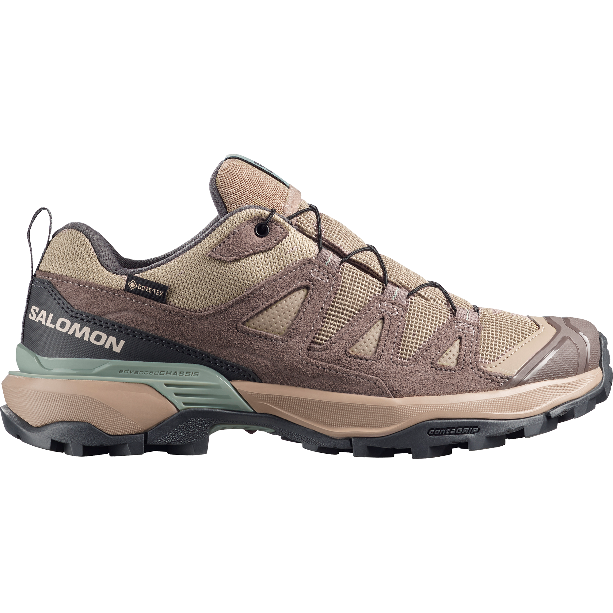 Salomon X Ultra 360 Leather Gore-Tex Hiking & Backpacking Shoes Womens Desert Tan