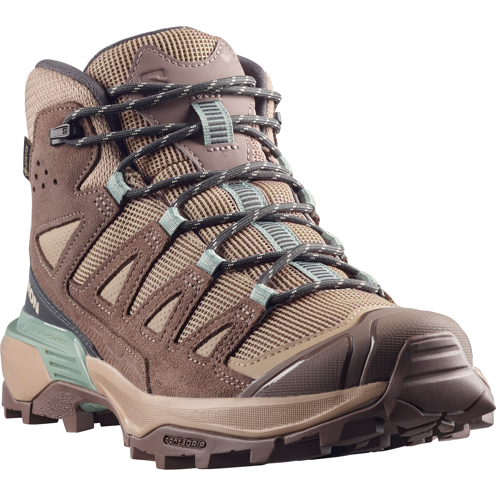 Salomon X Ultra 360 Leather Mid Gore-Tex Hiking & Backpacking Shoes Womens Desert Tan