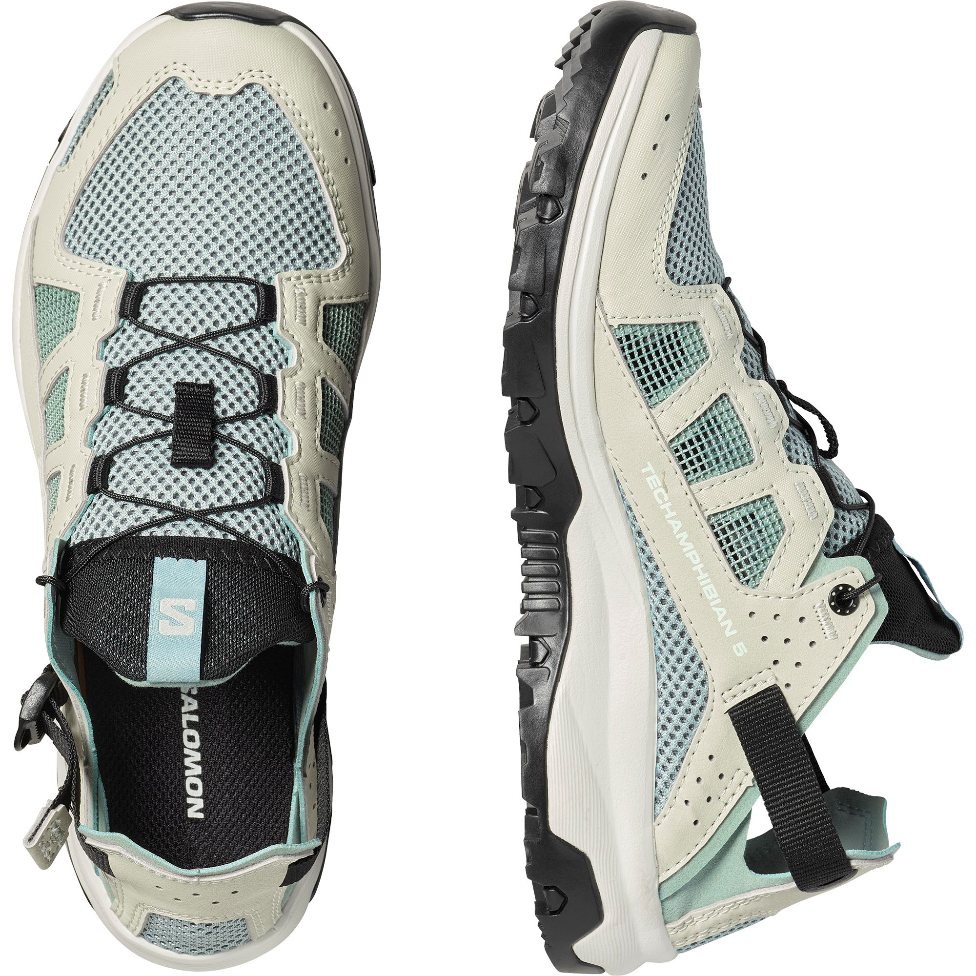Salomon Techamphibian 5 Sandals, Water Shoes & Recovery Shoes Womens Green Milieu