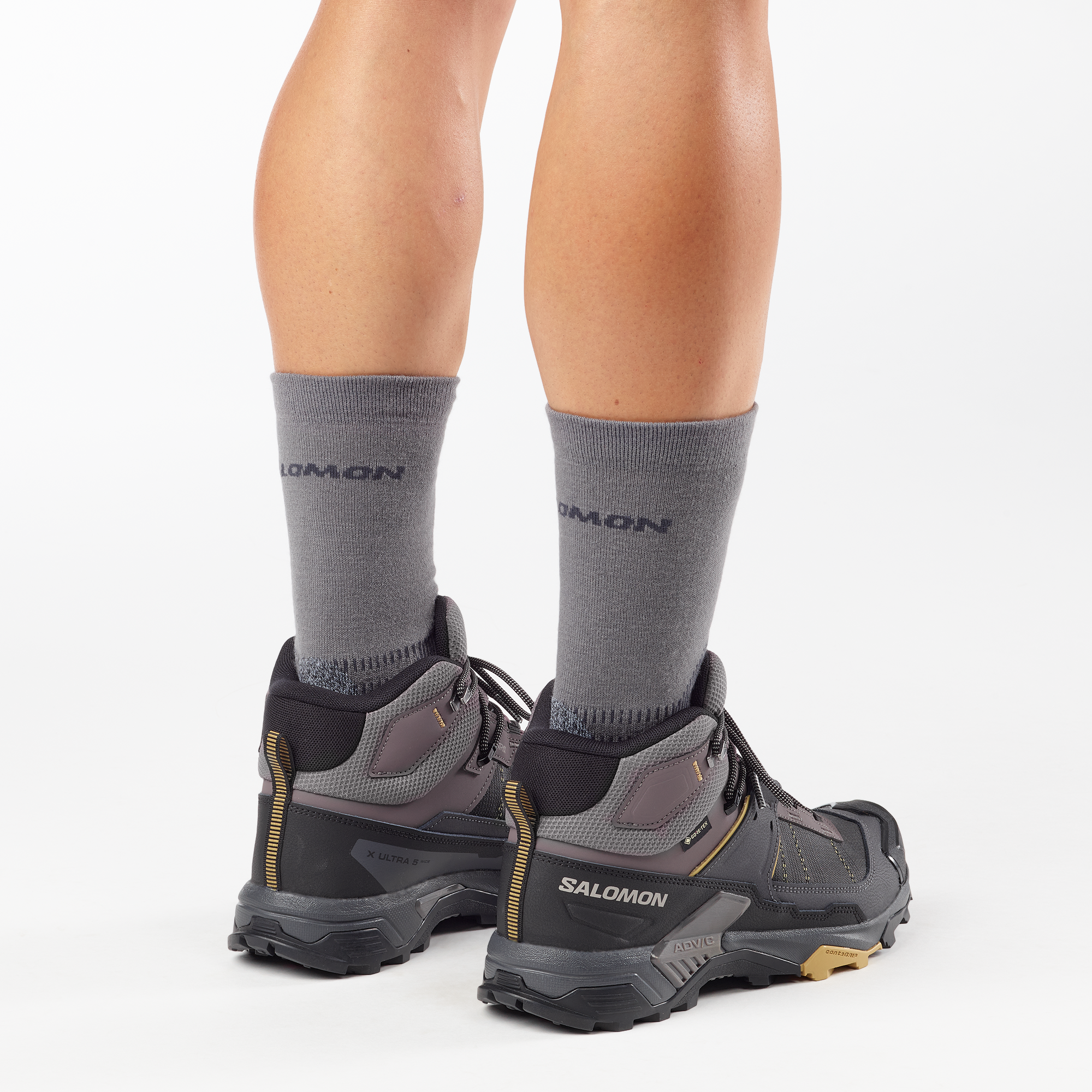 Salomon X Ultra 5 Mid Wide Gore-Tex Hiking Dark Gull Gray