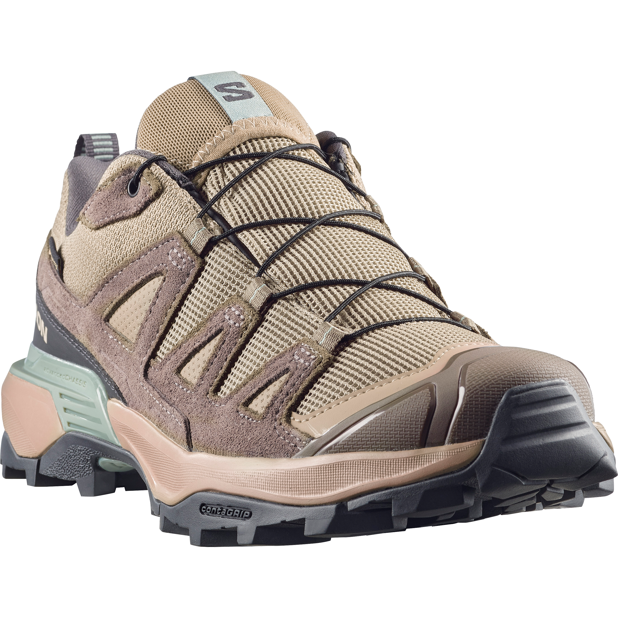 Salomon X Ultra 360 Leather Gore-Tex Hiking & Backpacking Shoes Womens Desert Tan