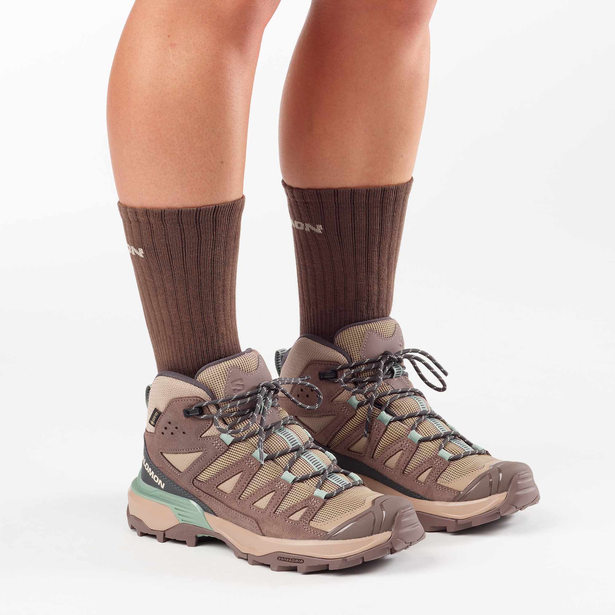 Salomon X Ultra 360 Leather Mid Gore-Tex Hiking Womens Desert Tan