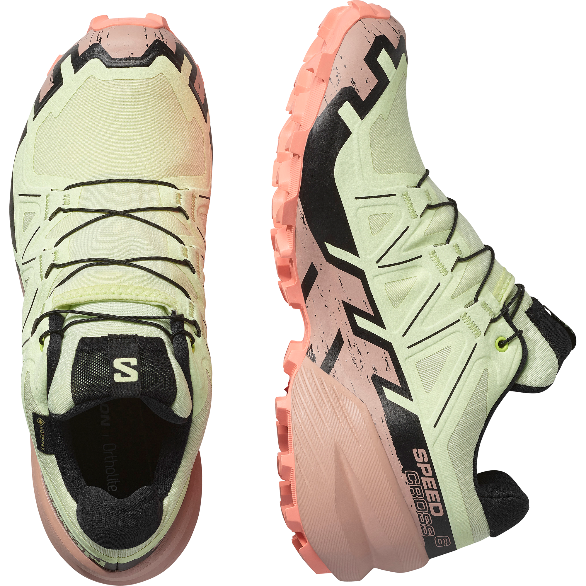 Salomon Speedcross 6 Gore-Tex Trail Running Shoes Womens Lime Cream