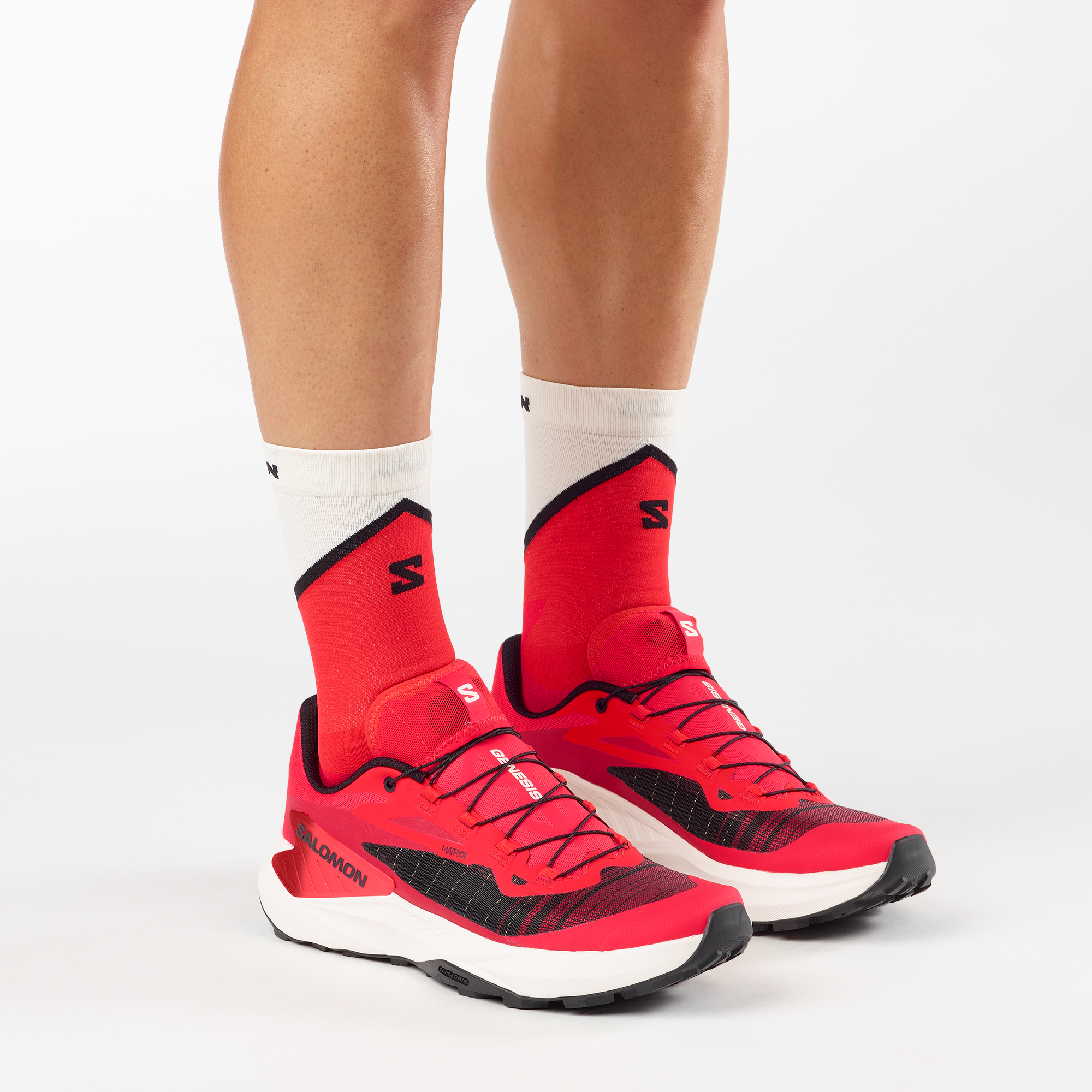 Salomon Genesis Trail Running Shoes Fiery Red