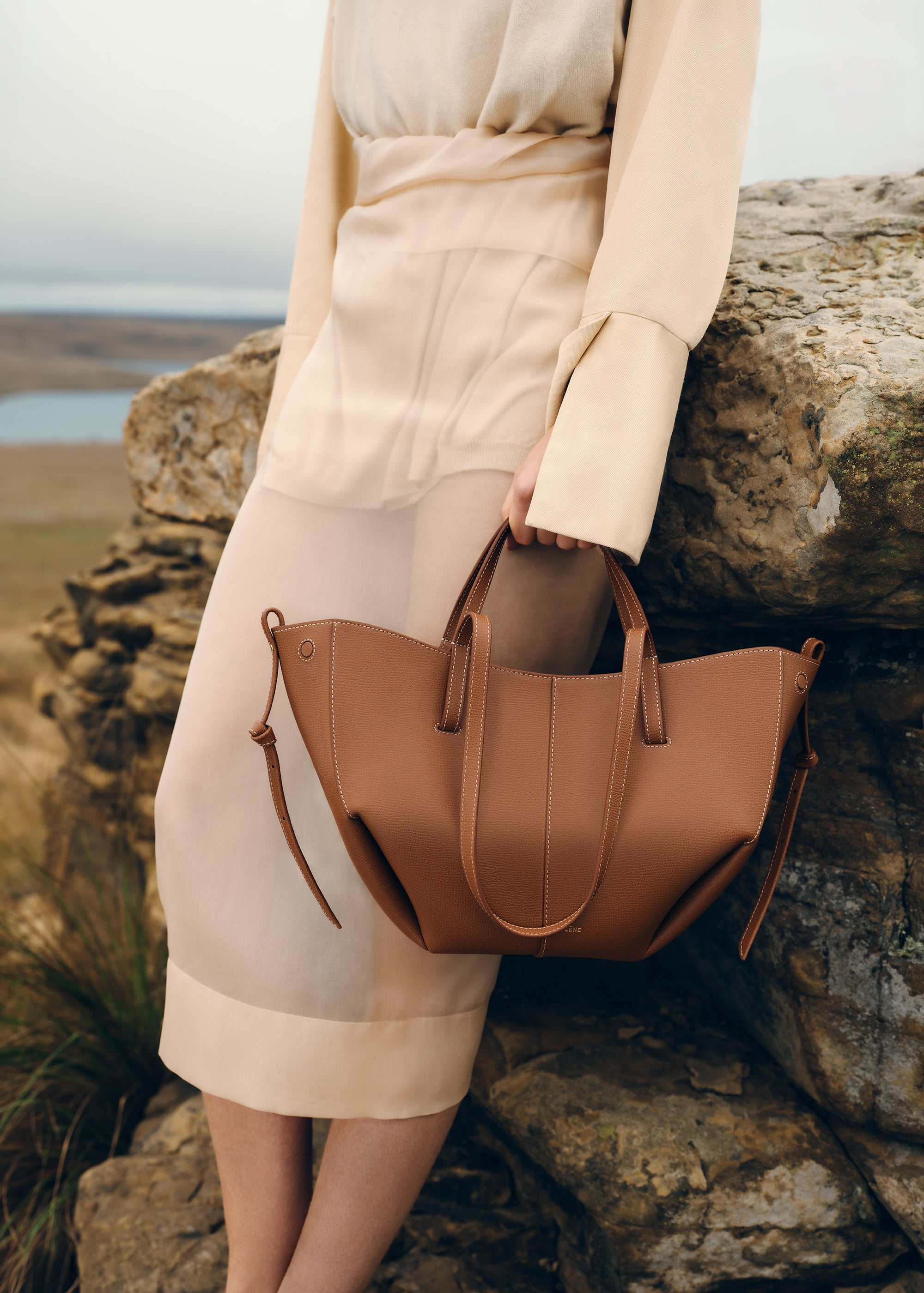 Polene Cyme Mini Textured Camel