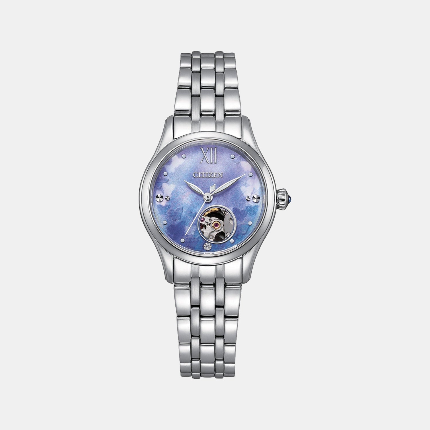 Citizen Women Automatic Blue Dial Analog Stainless Steel Watch Pr1040-88N