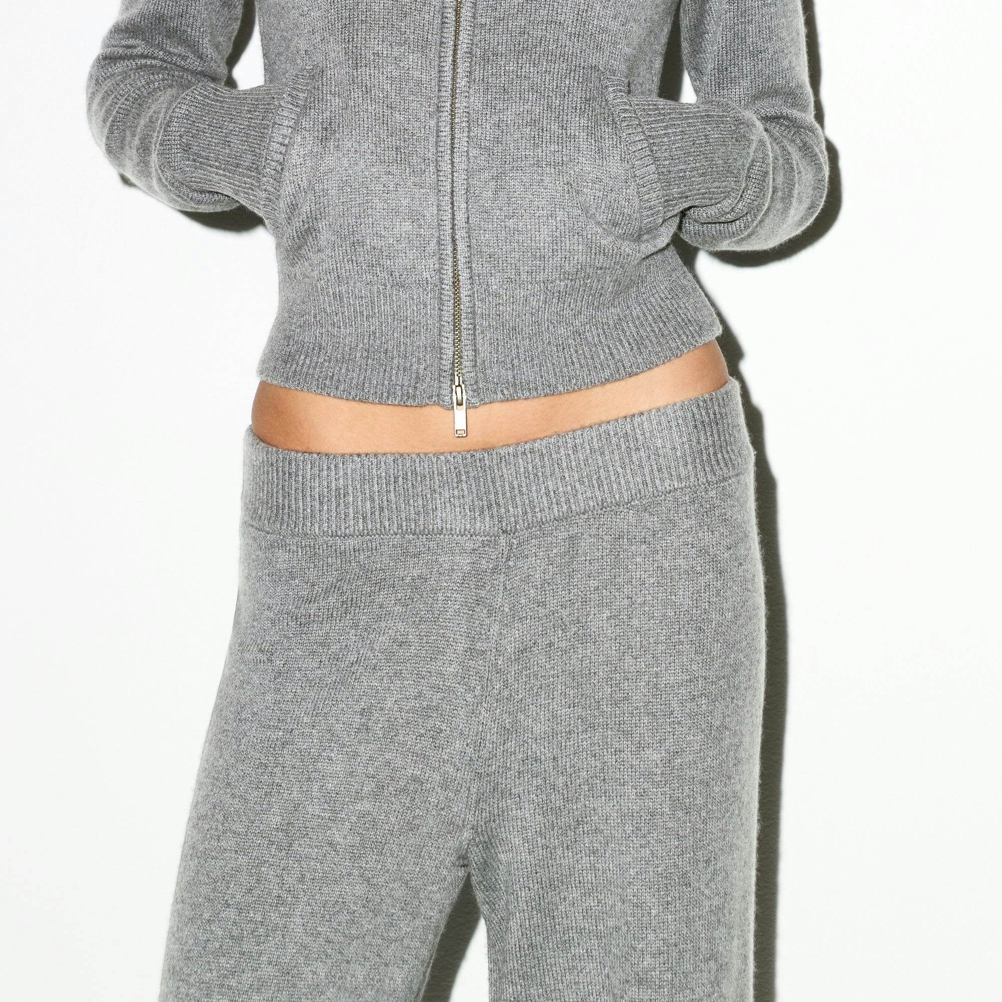 Skims Cashmere Wide Leg Pant Dark Heather Grey