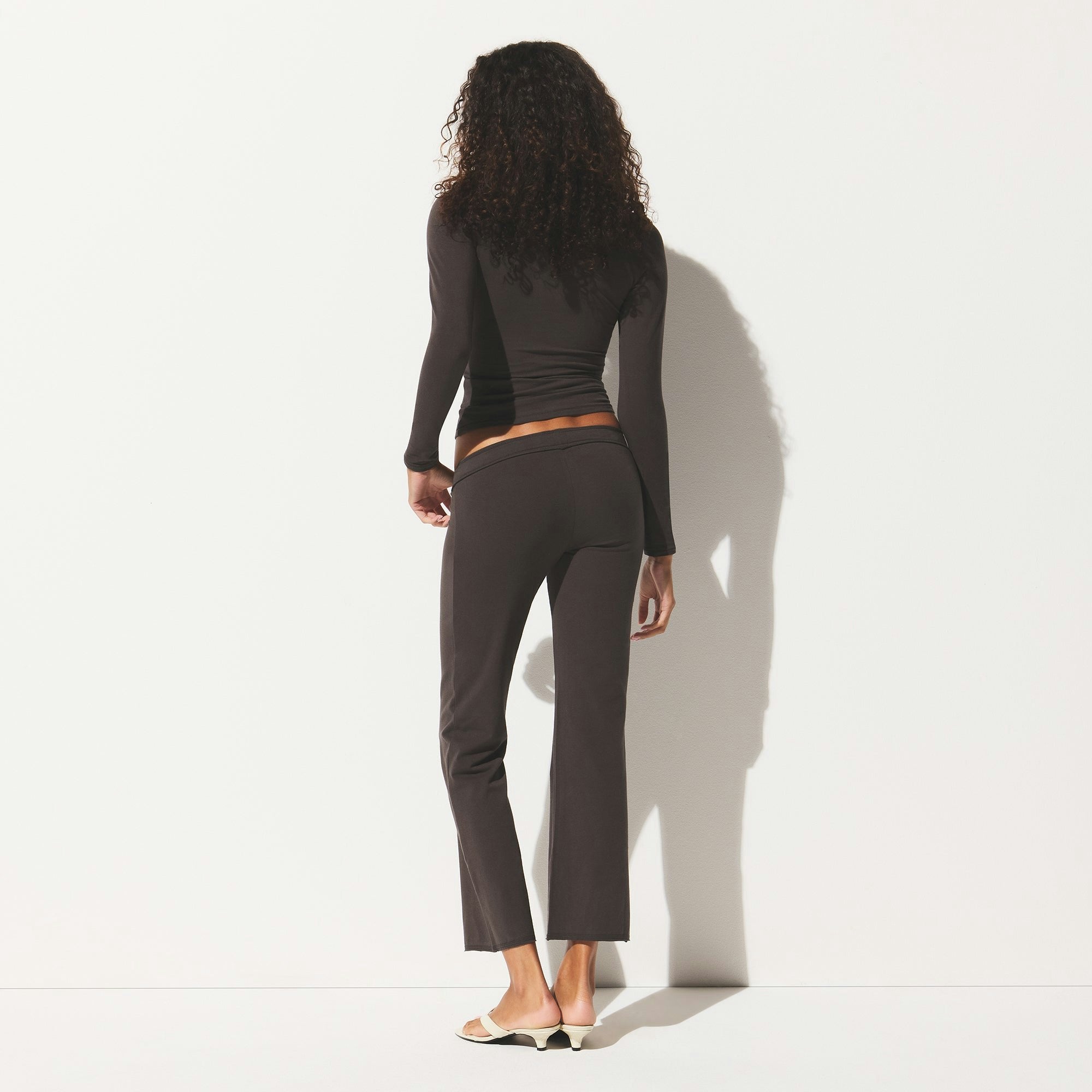COTTON JERSEY LOW RISE CROP PANT