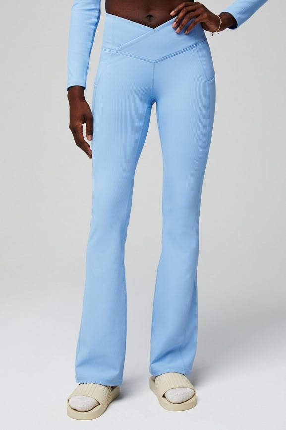 Fabletics Oasis Rib HW Crossover Kick Flare