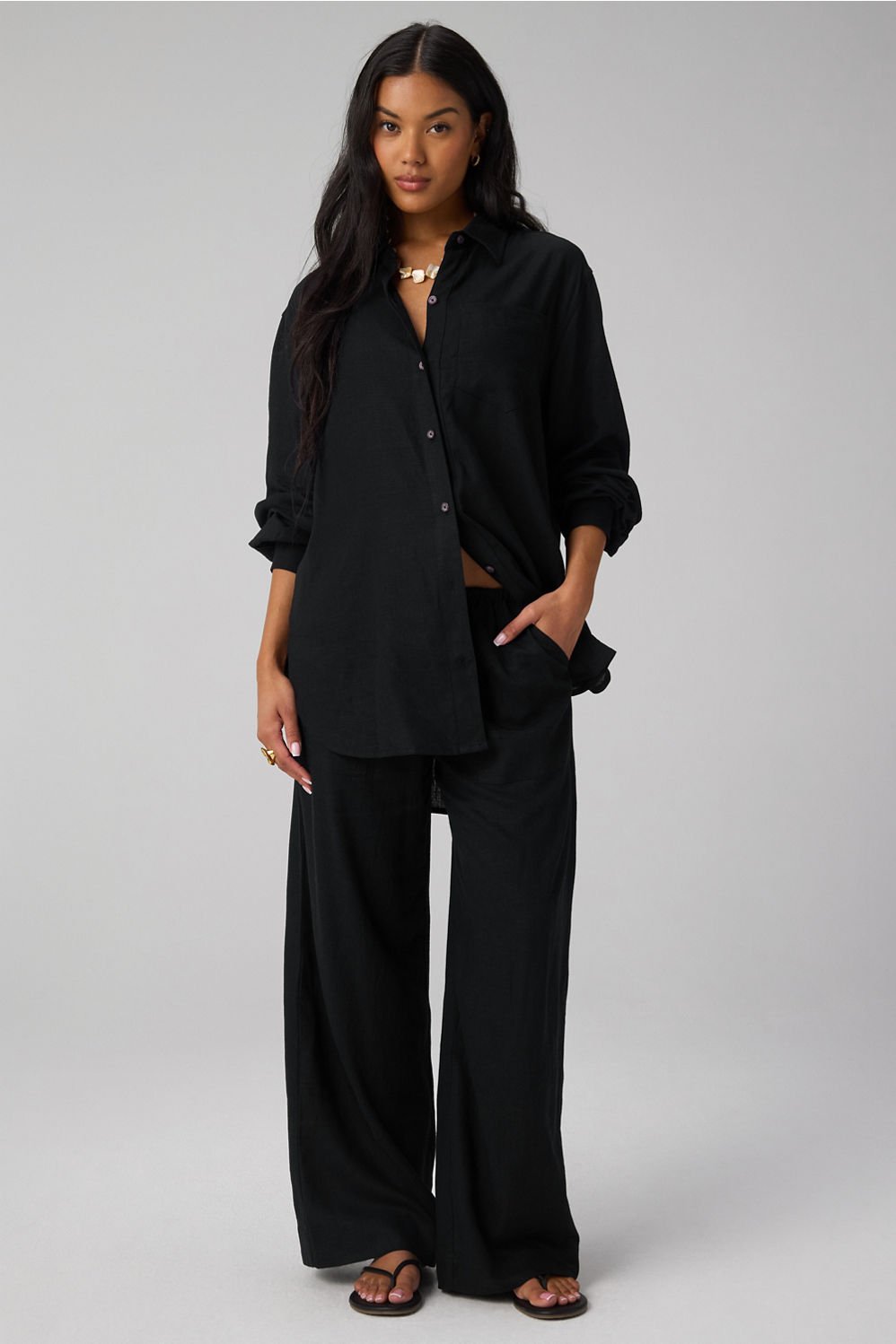 Fabletics Lifestyle Linen Straight Leg Pant