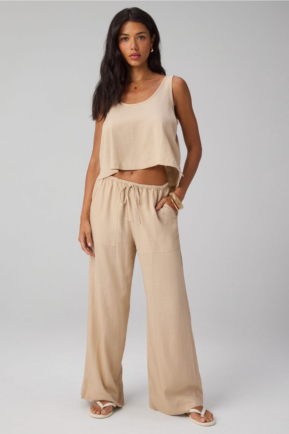Fabletics Lifestyle Linen Straight Leg Pant